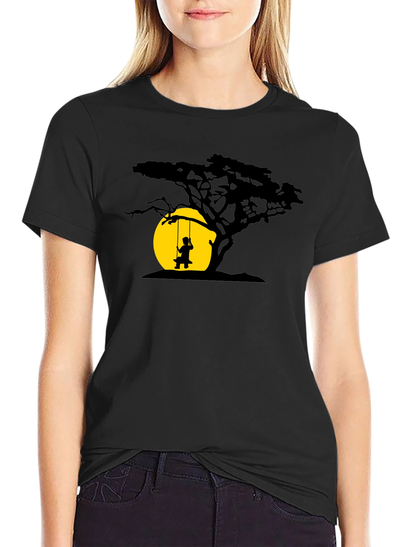 Silhouette Tree & Swing Graphic T-Shirt