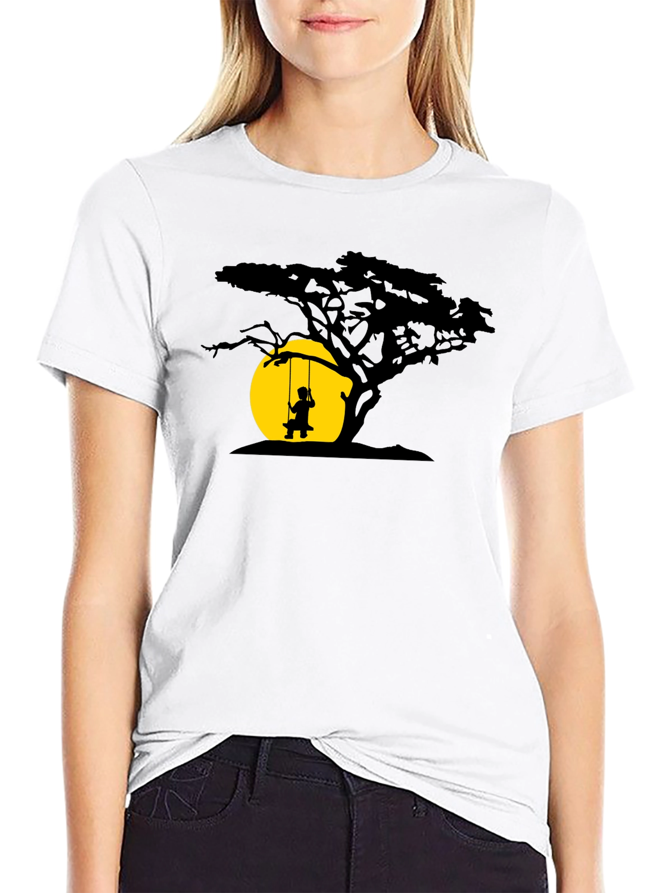 Silhouette Tree & Swing Graphic T-Shirt