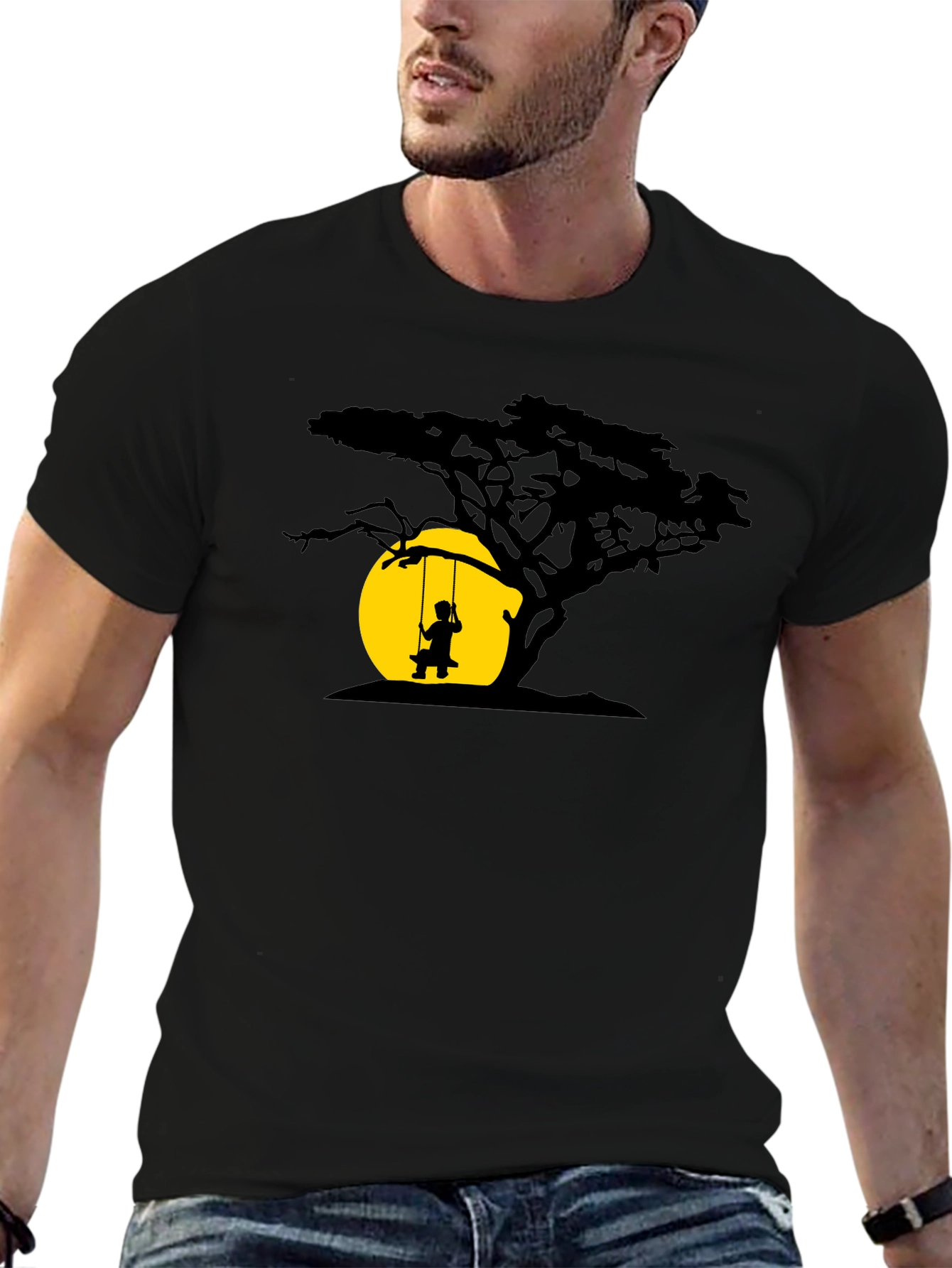 Silhouette Tree & Swing Graphic T-Shirt