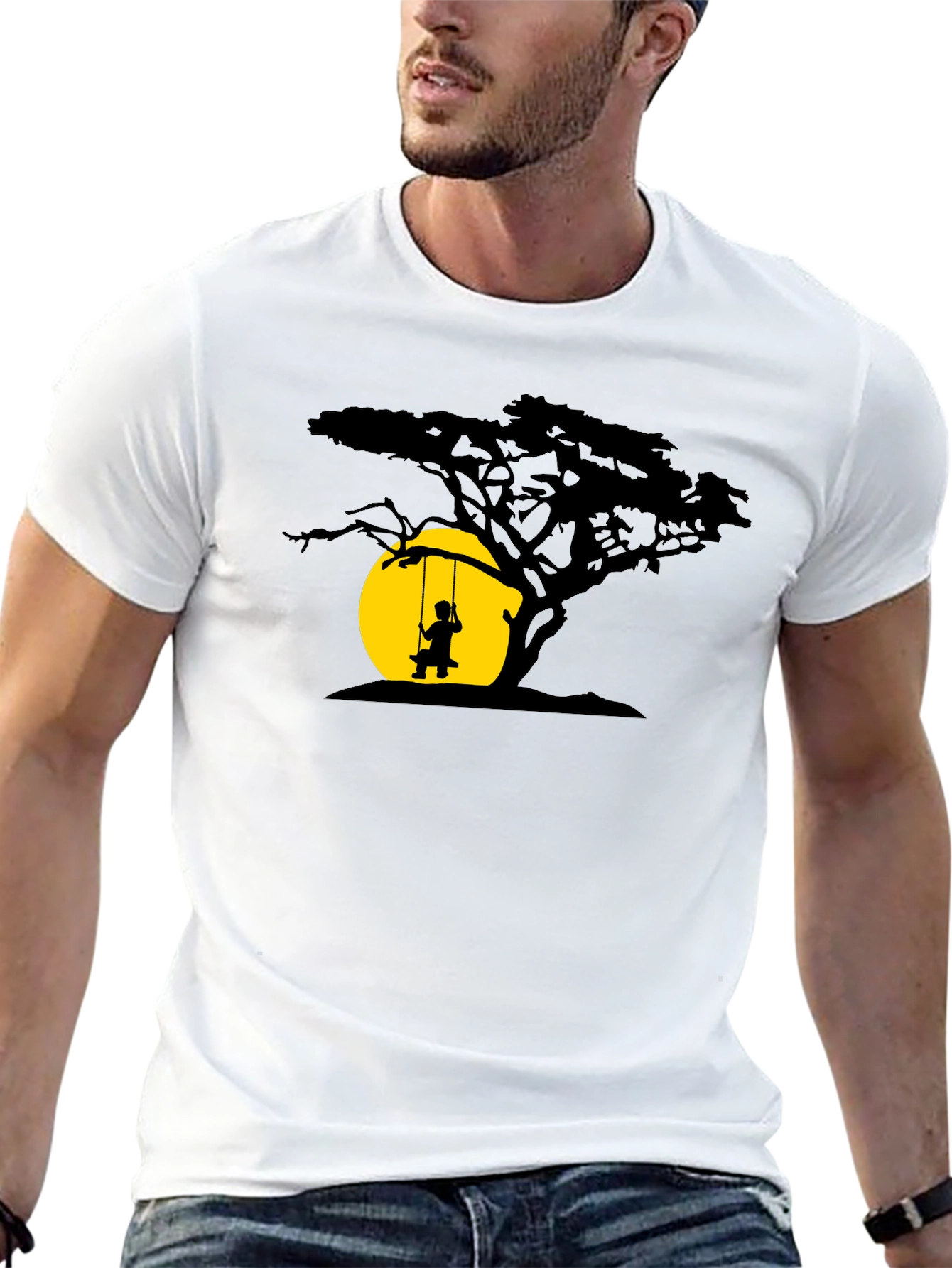 Silhouette Tree & Swing Graphic T-Shirt