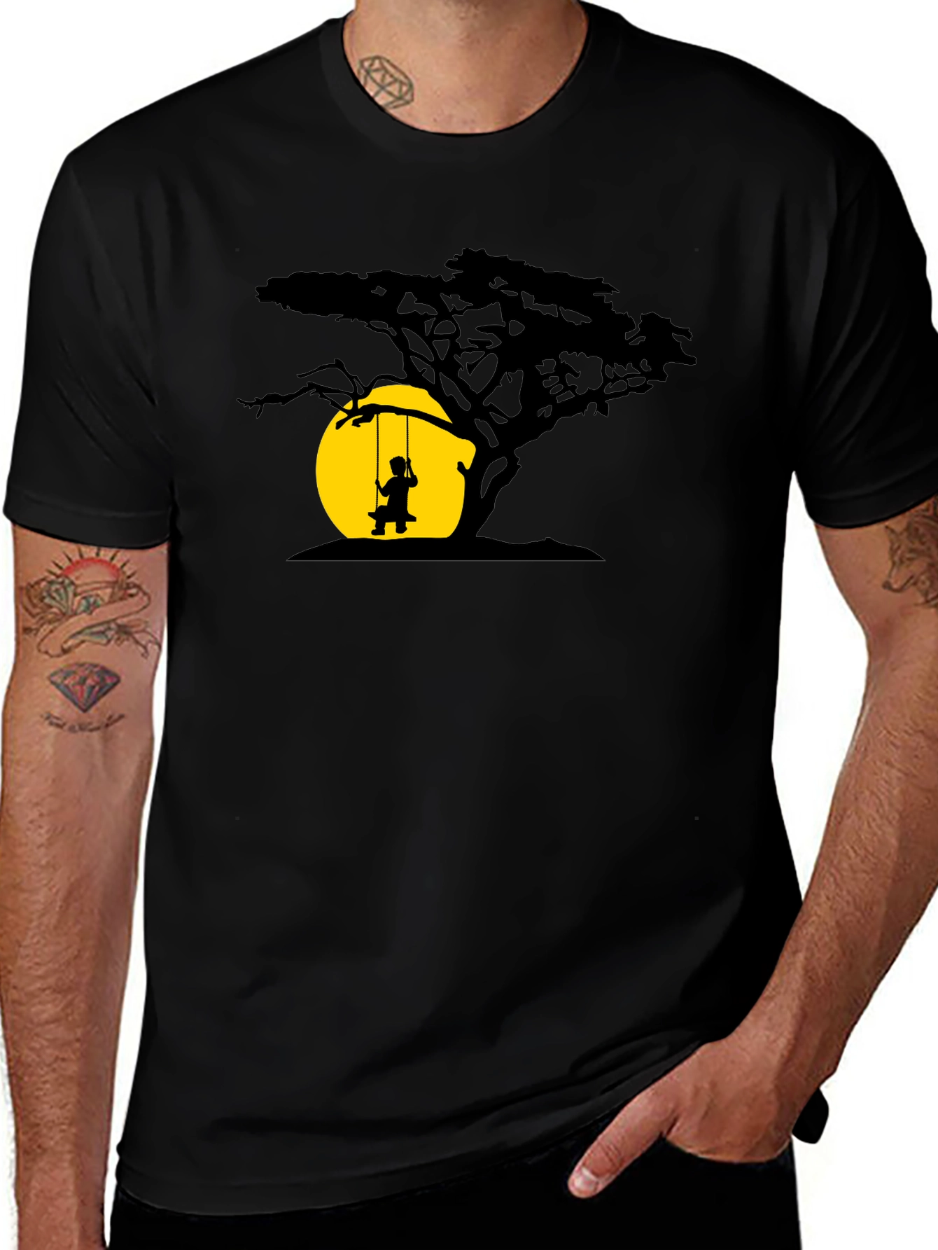 Silhouette Tree & Swing Graphic T-Shirt