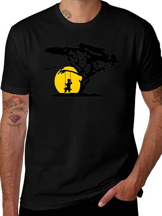 Silhouette Tree & Swing Graphic T-Shirt