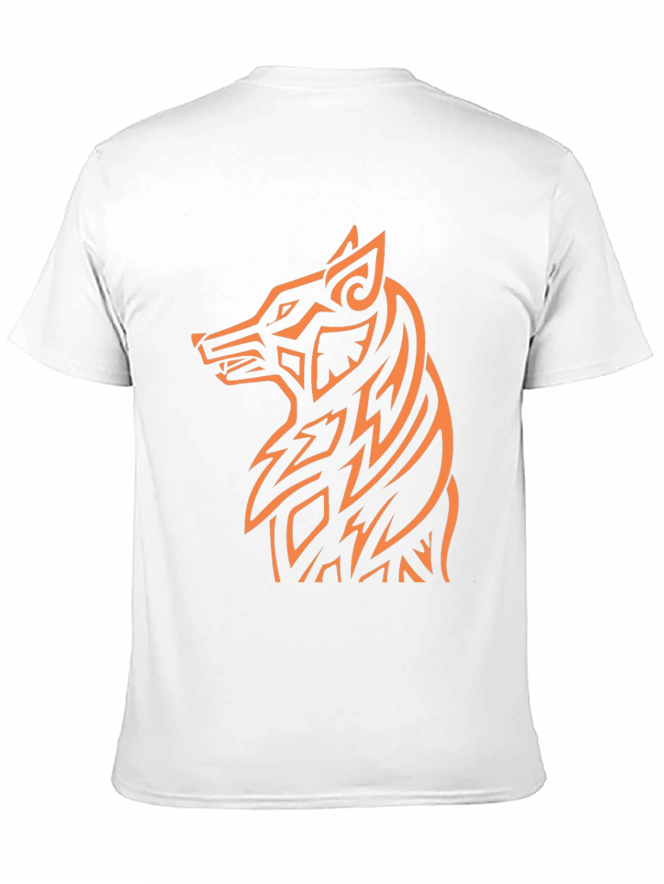 Tribal Wolf Graphic Tee - Black Cotton Blend