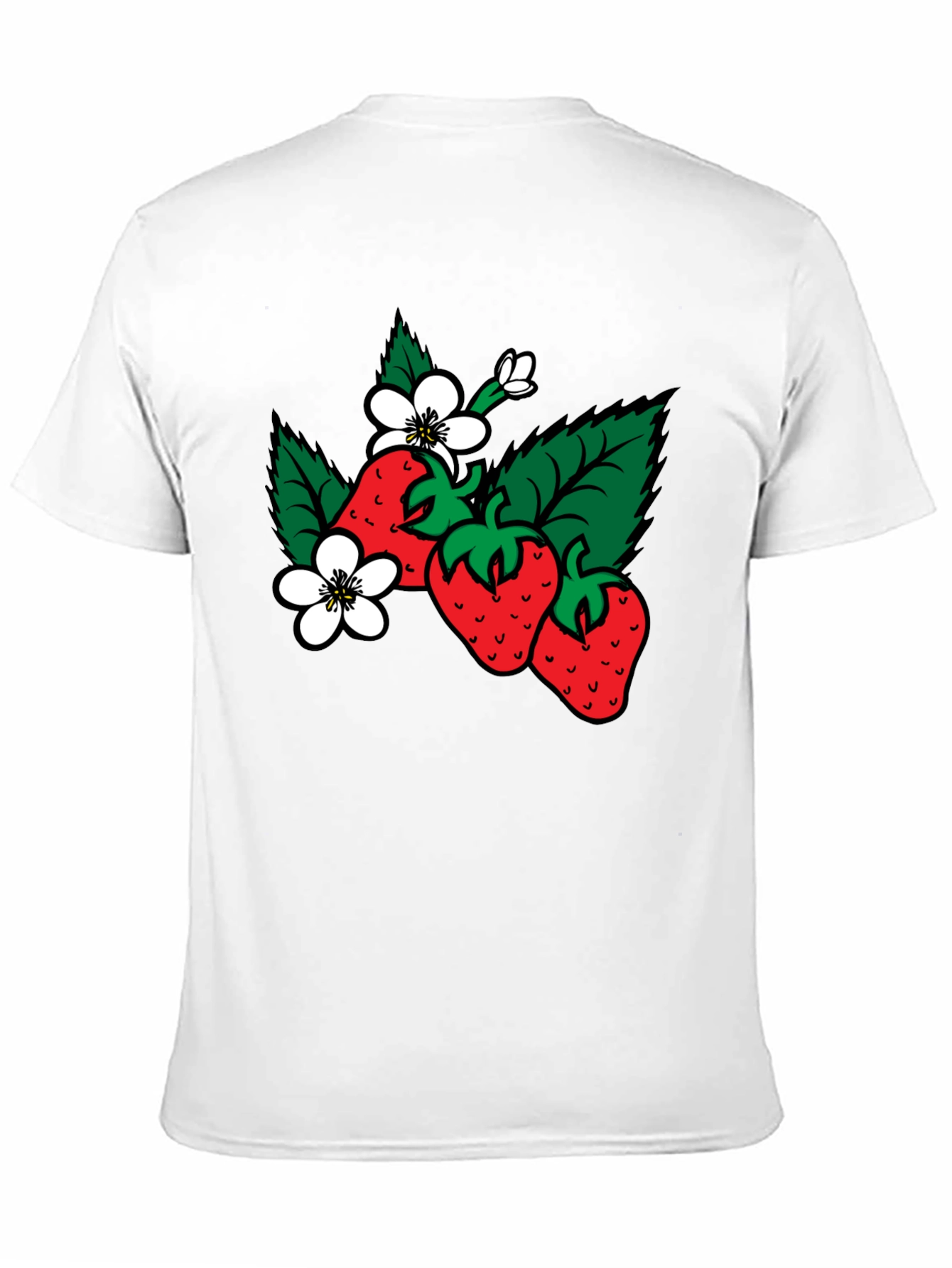 Strawberry Patch Graphic T-Shirt - Black Cotton Tee