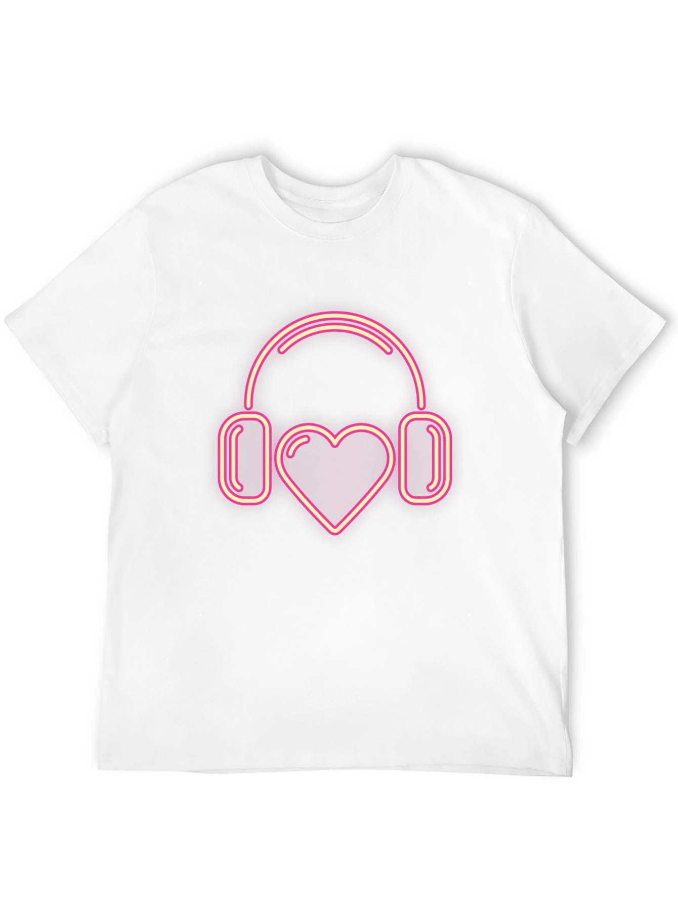Love Music T-Shirt: Heart Headphones Graphic Tee