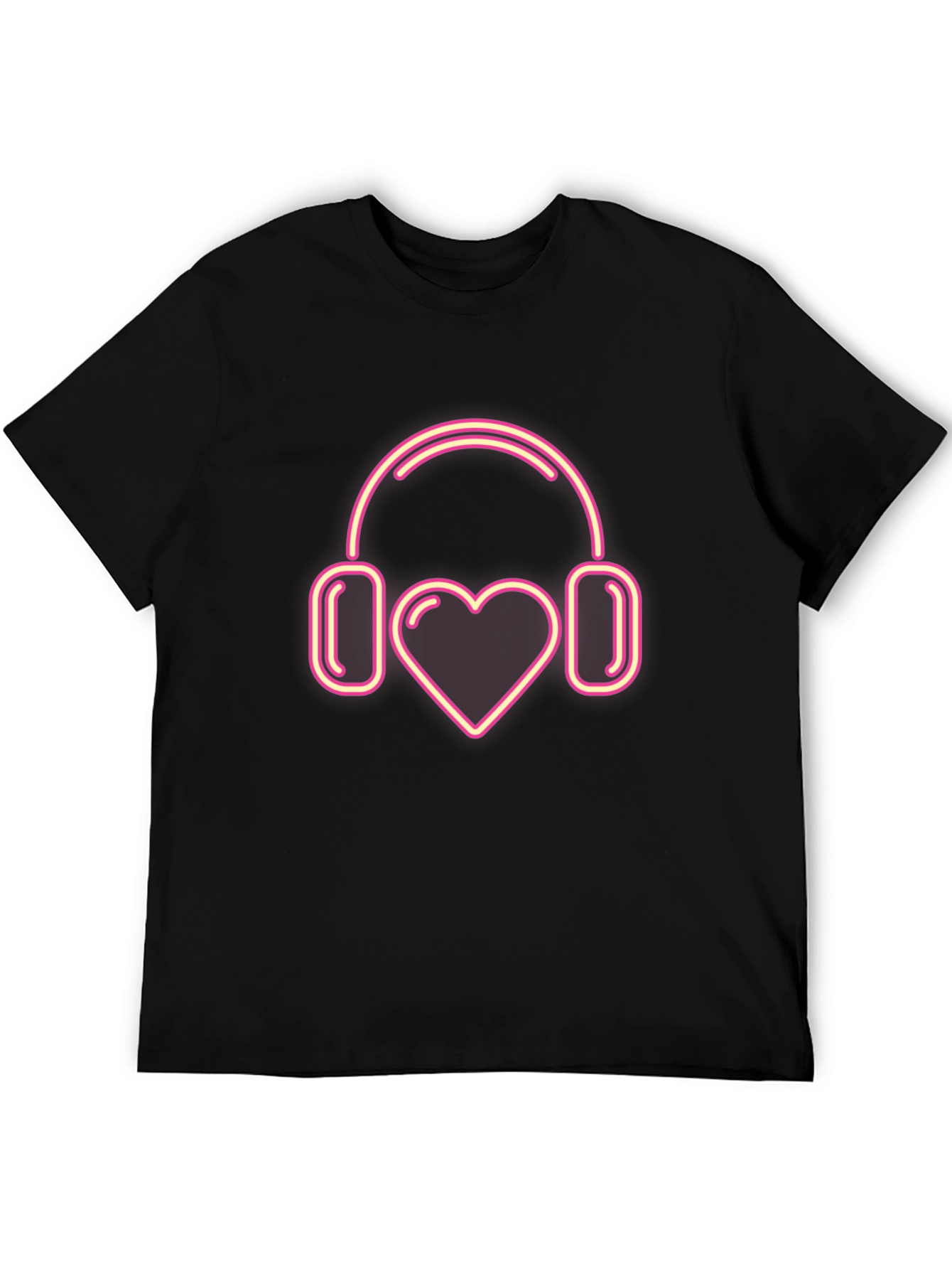 Love Music T-Shirt: Heart Headphones Graphic Tee