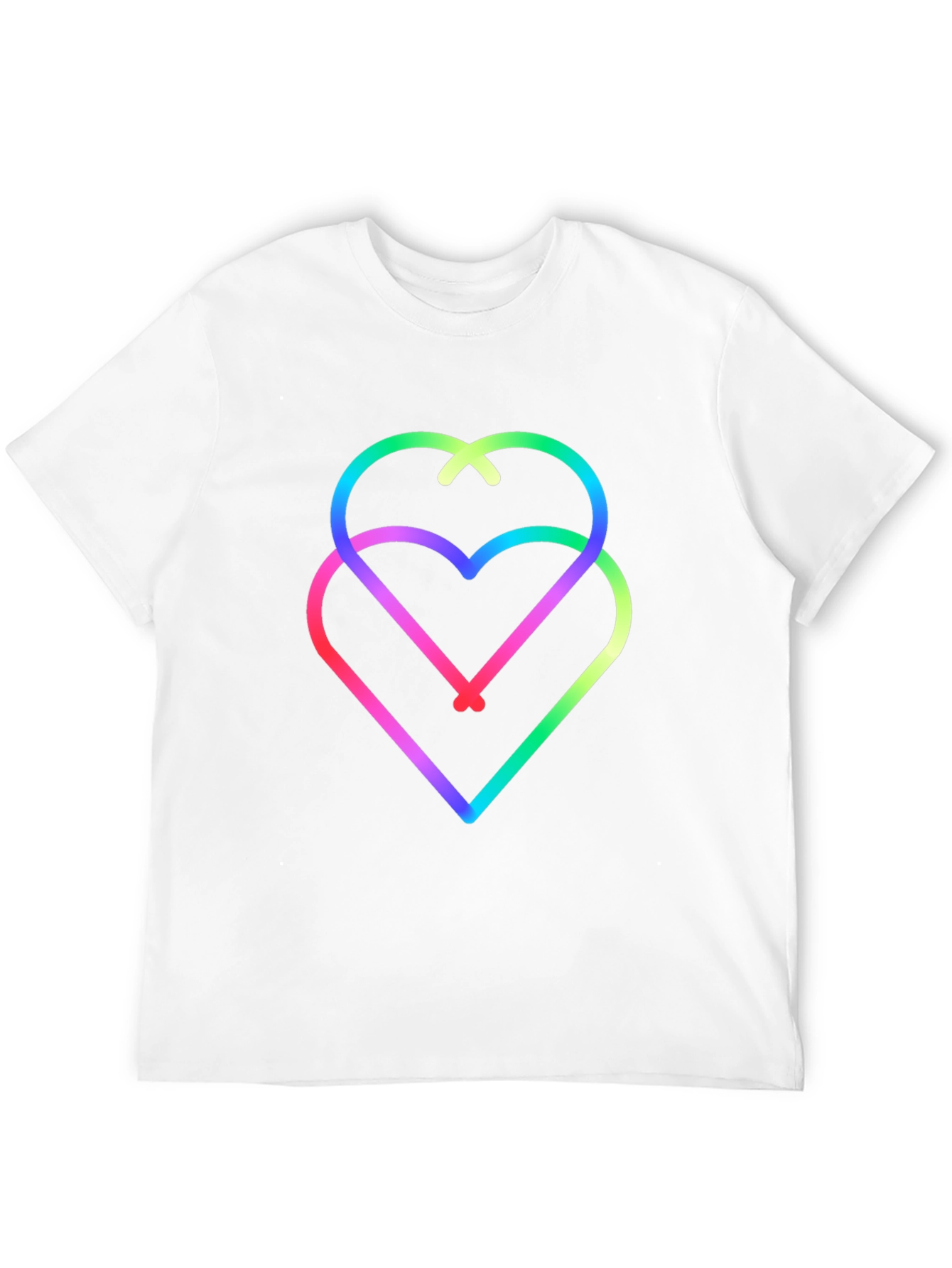 Rainbow Hearts Black Tee - Unique Graphic Design