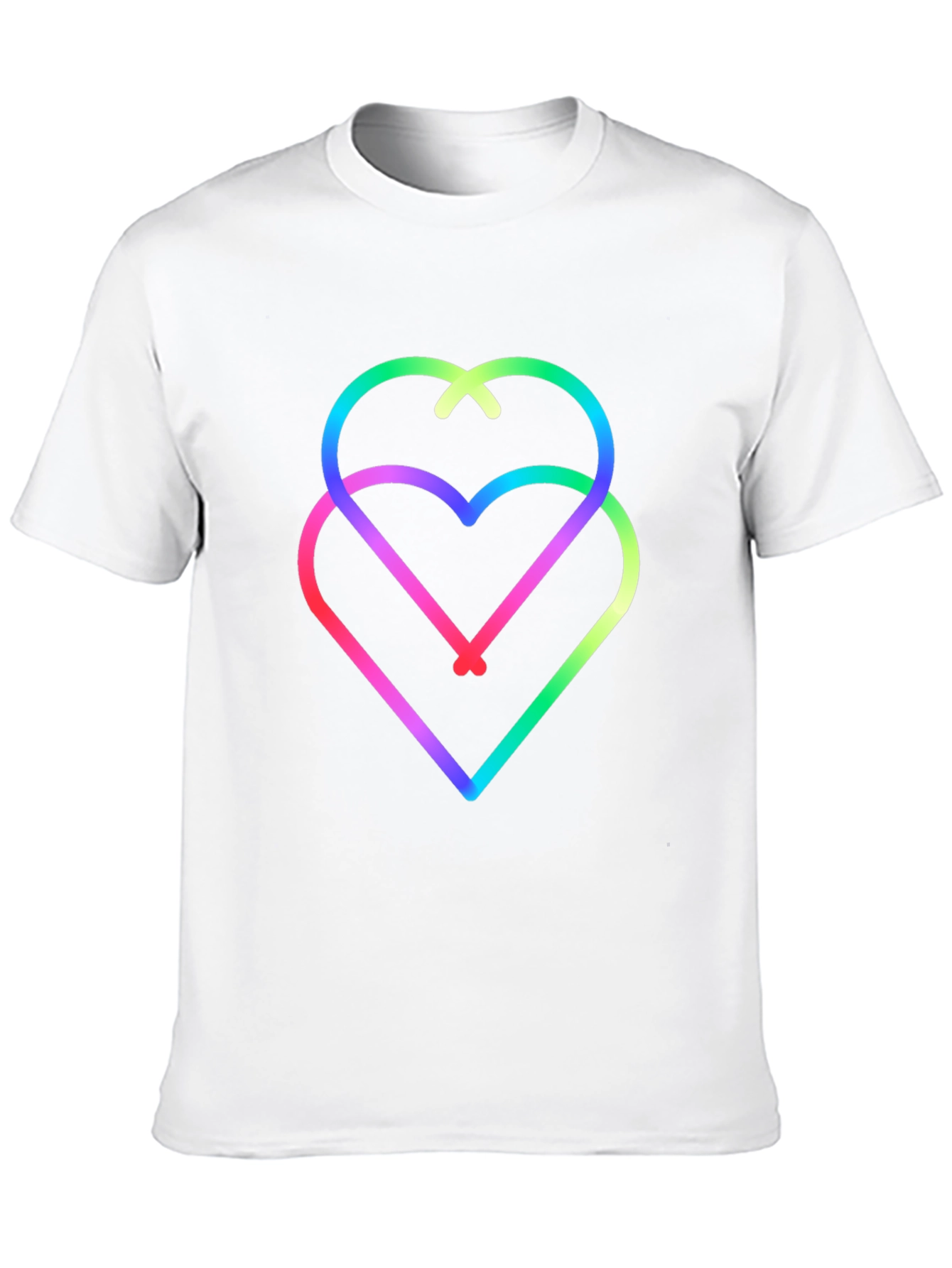 Rainbow Hearts Black Tee - Unique Graphic Design
