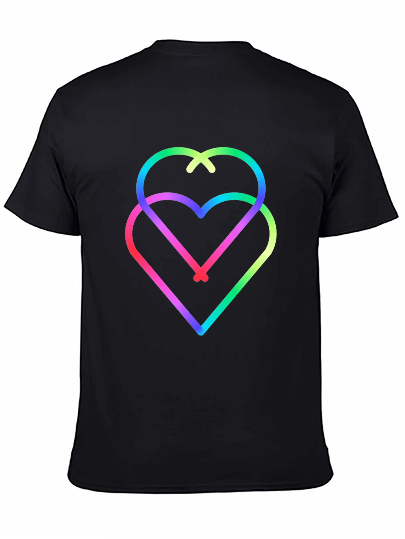 Rainbow Hearts Black Tee - Unique Graphic Design