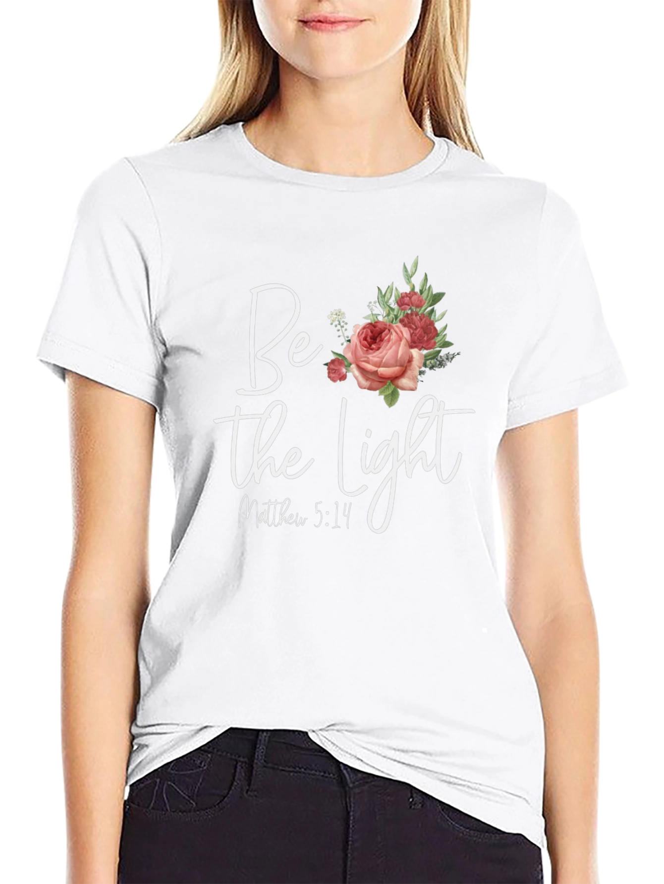 Be the Light Floral Graphic Tee