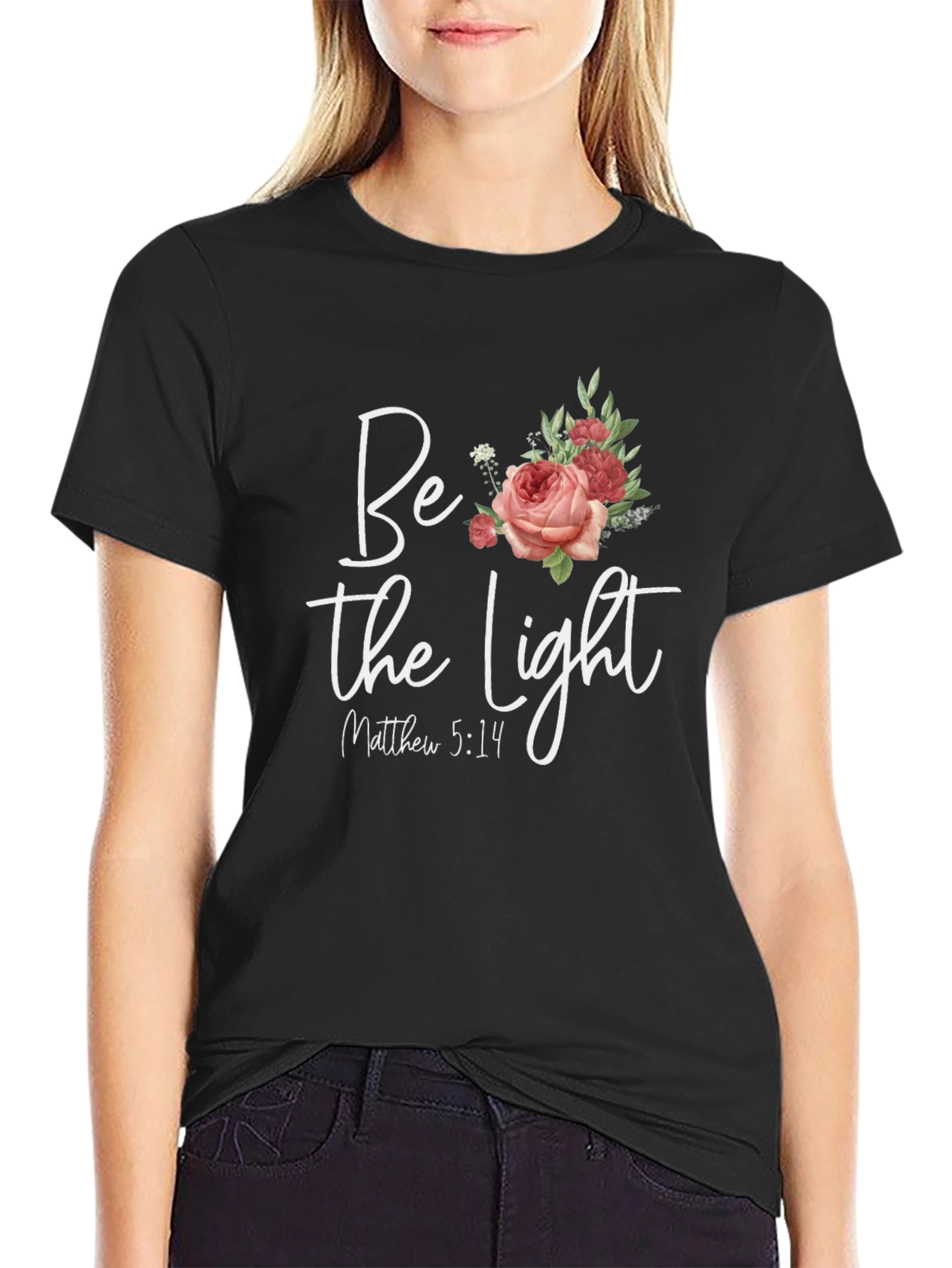 Be the Light Floral Graphic Tee