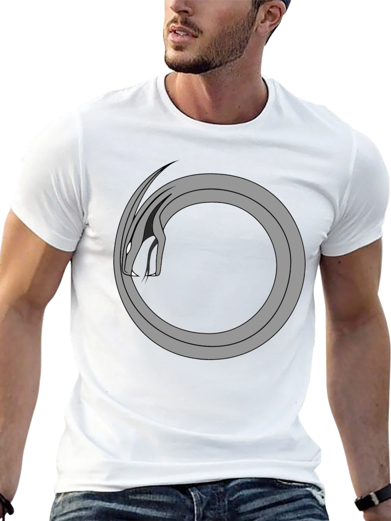 Ouroboros Dragon Graphic T-Shirt - Symbolic Style