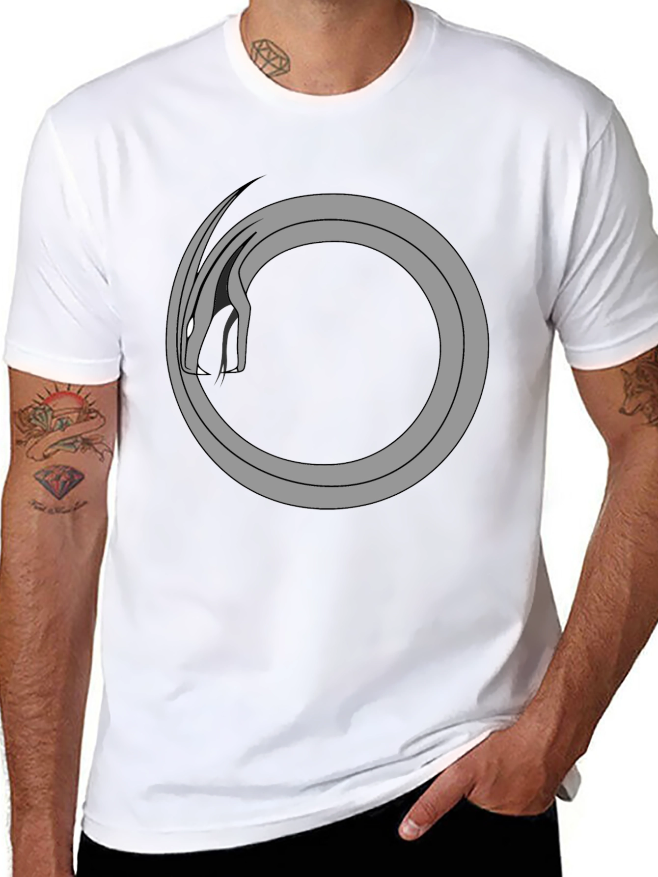 Ouroboros Dragon Graphic T-Shirt - Symbolic Style