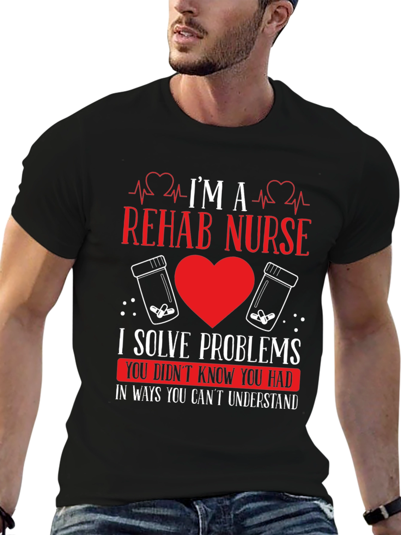 Rehab Nurse T-Shirt - I Solve Problems Funny Tee