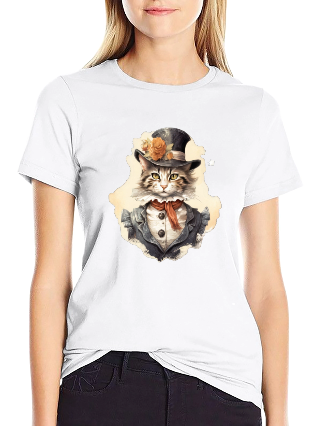 Dapper Cat T-Shirt - Top Hat & Tails!
