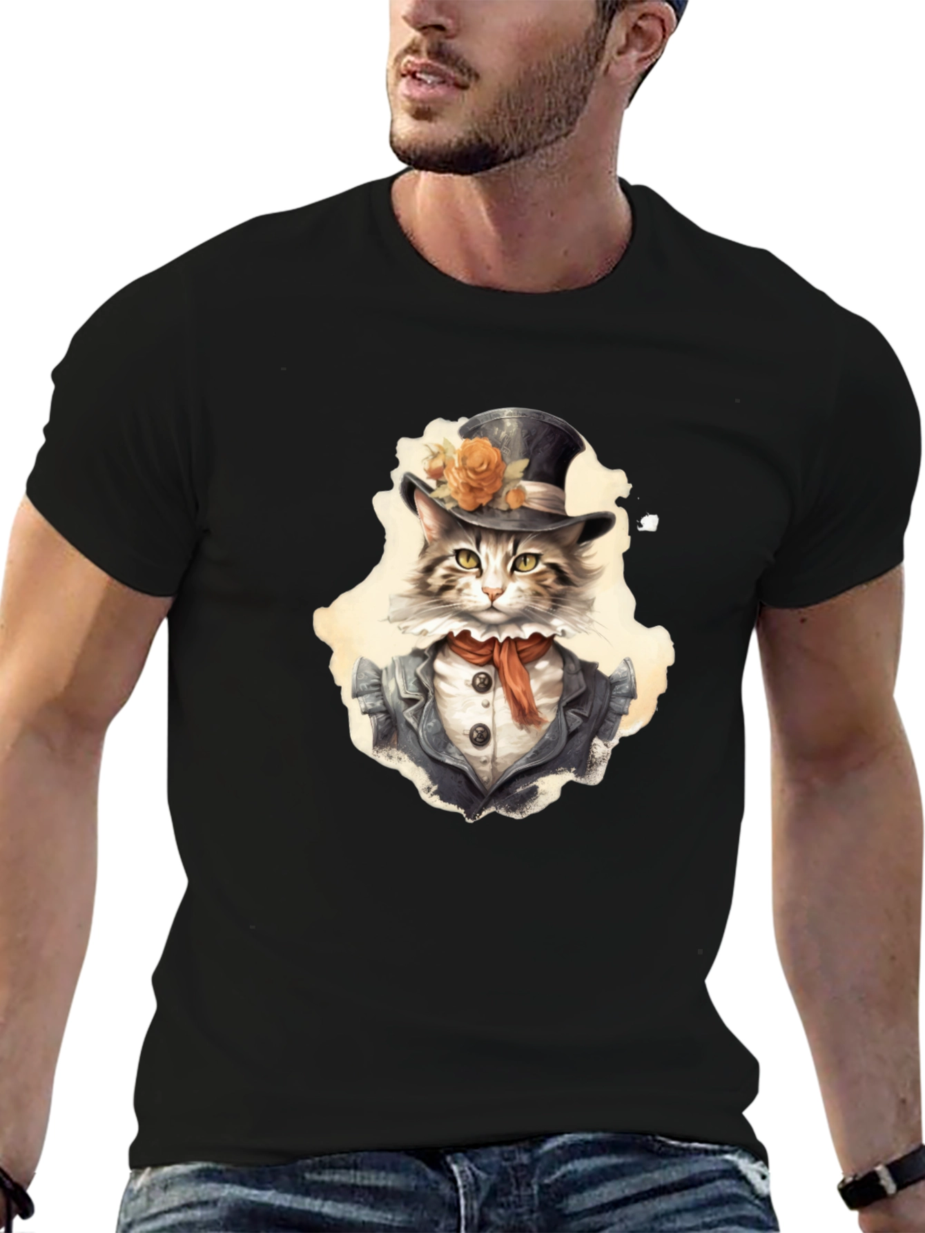 Dapper Cat T-Shirt - Top Hat & Tails!