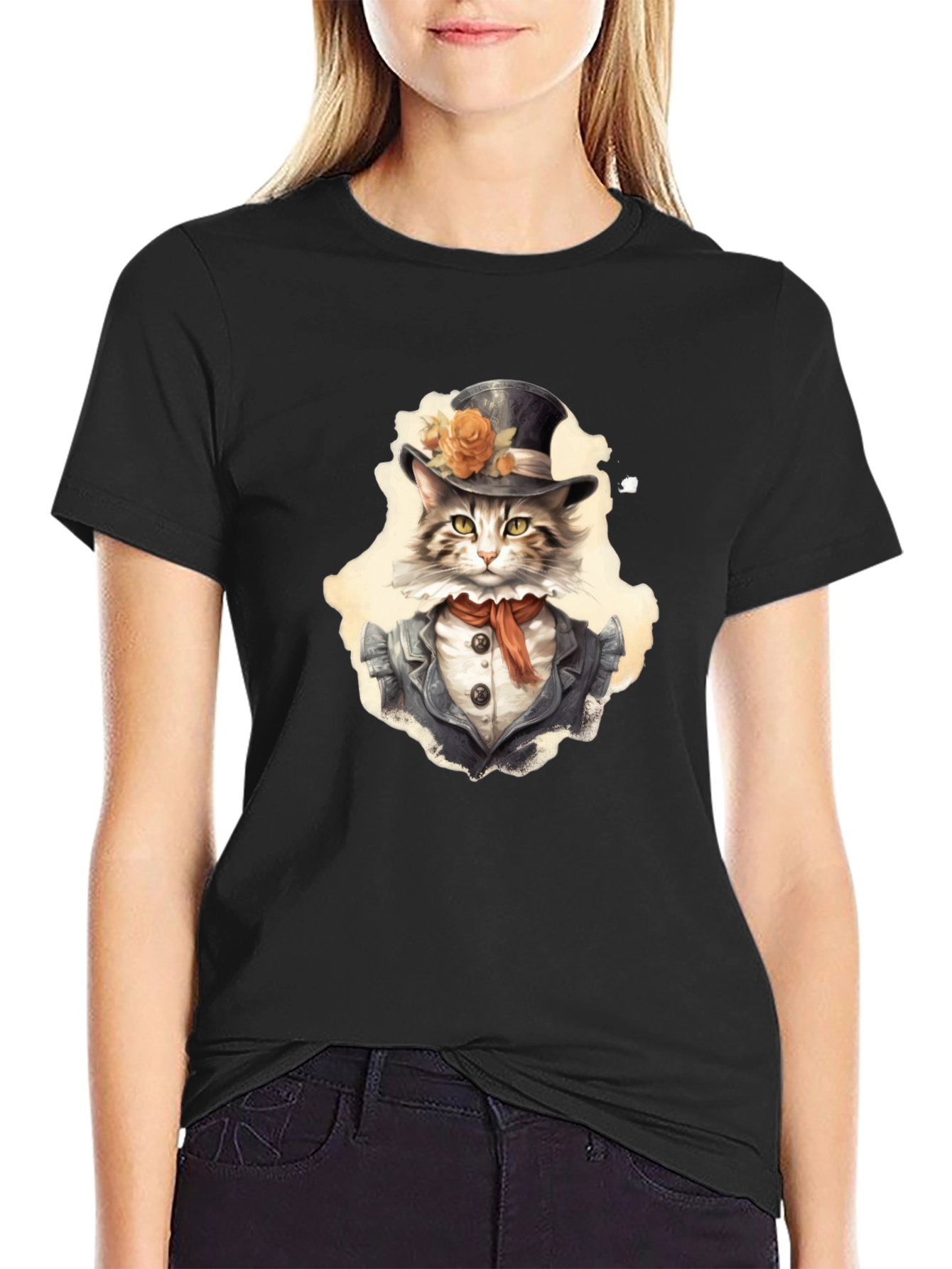 Dapper Cat T-Shirt - Top Hat & Tails!