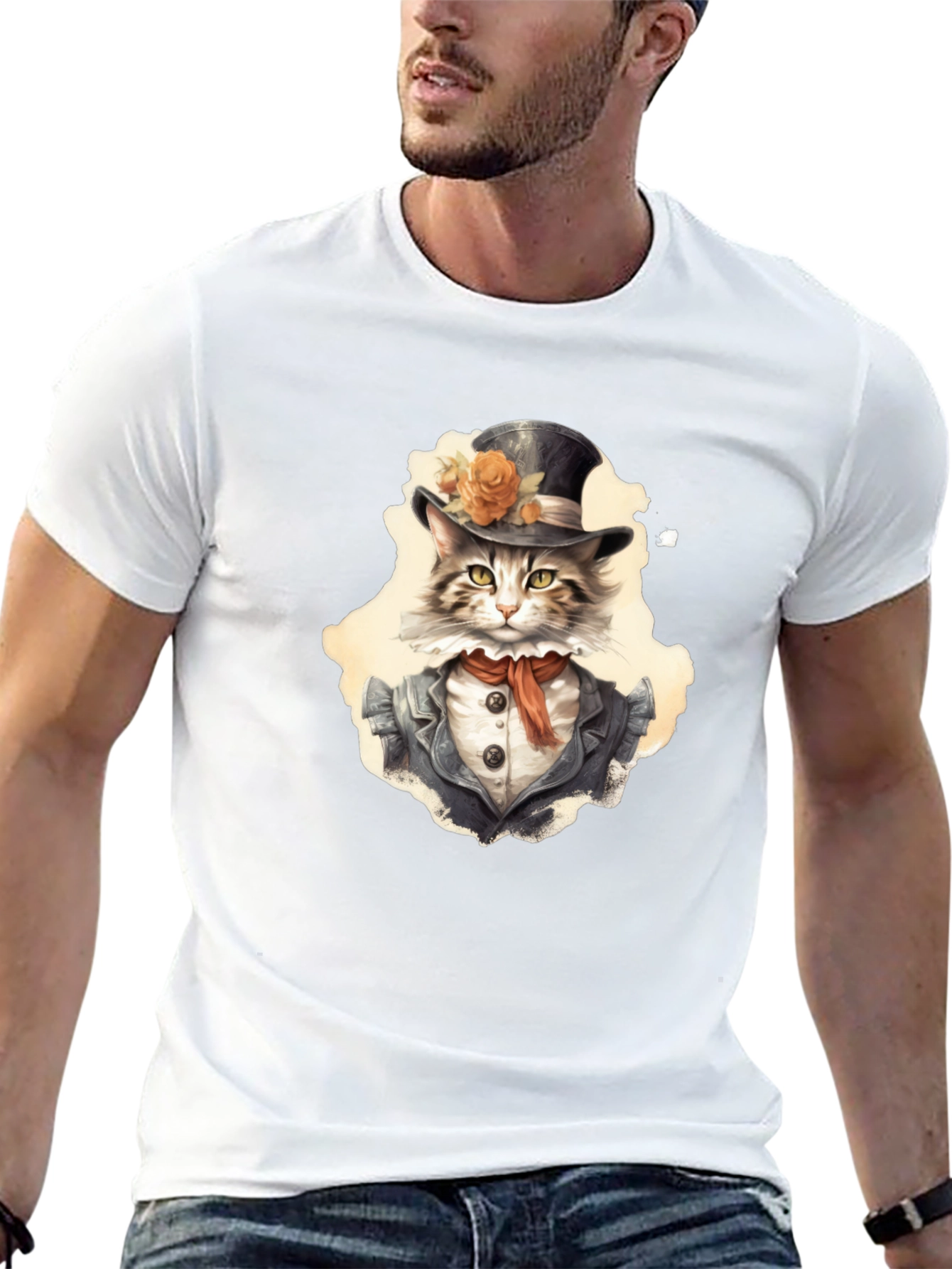 Dapper Cat T-Shirt - Top Hat & Tails!