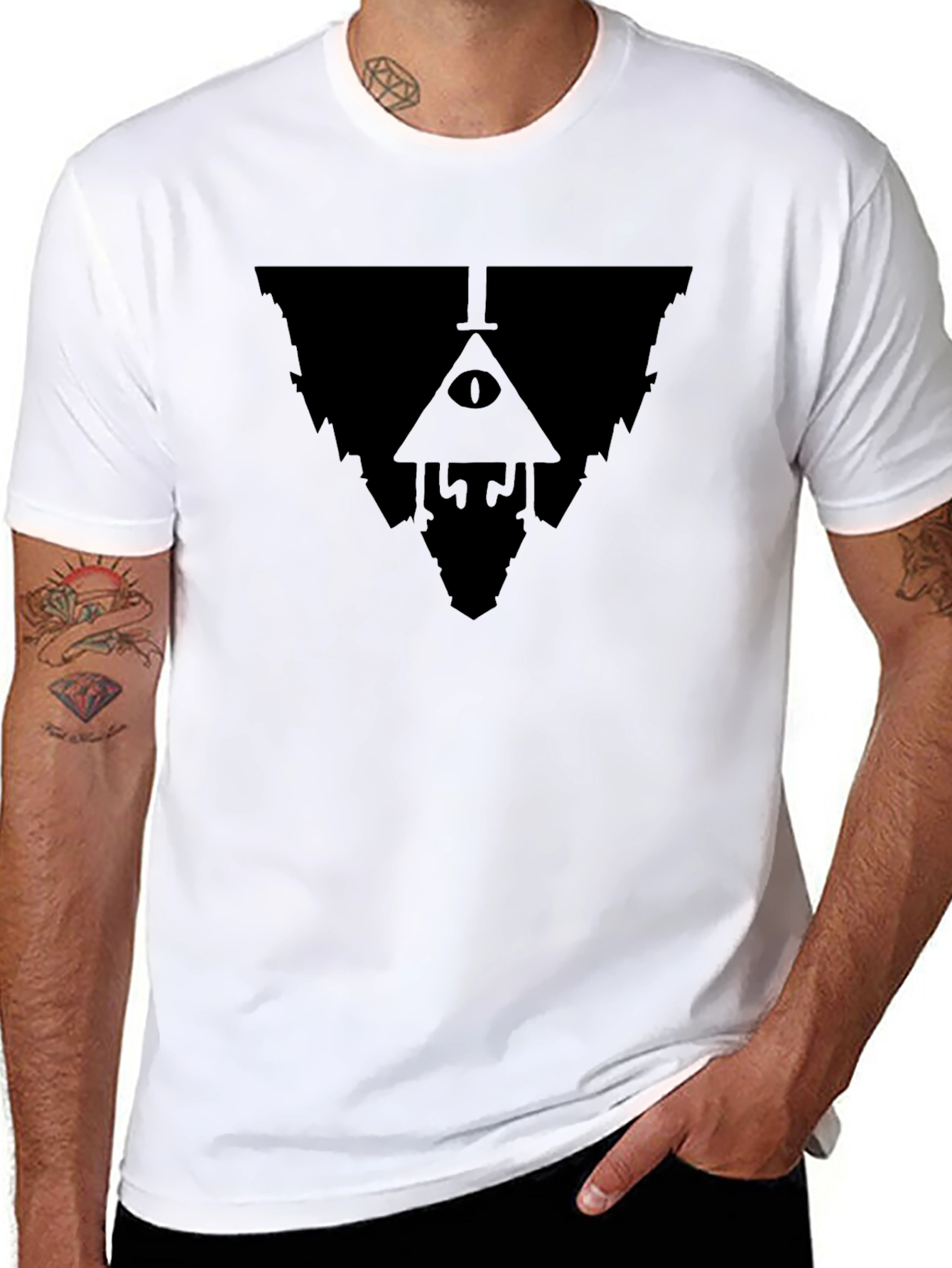 Gravity Falls Bill Cipher Inverted Black T-Shirt