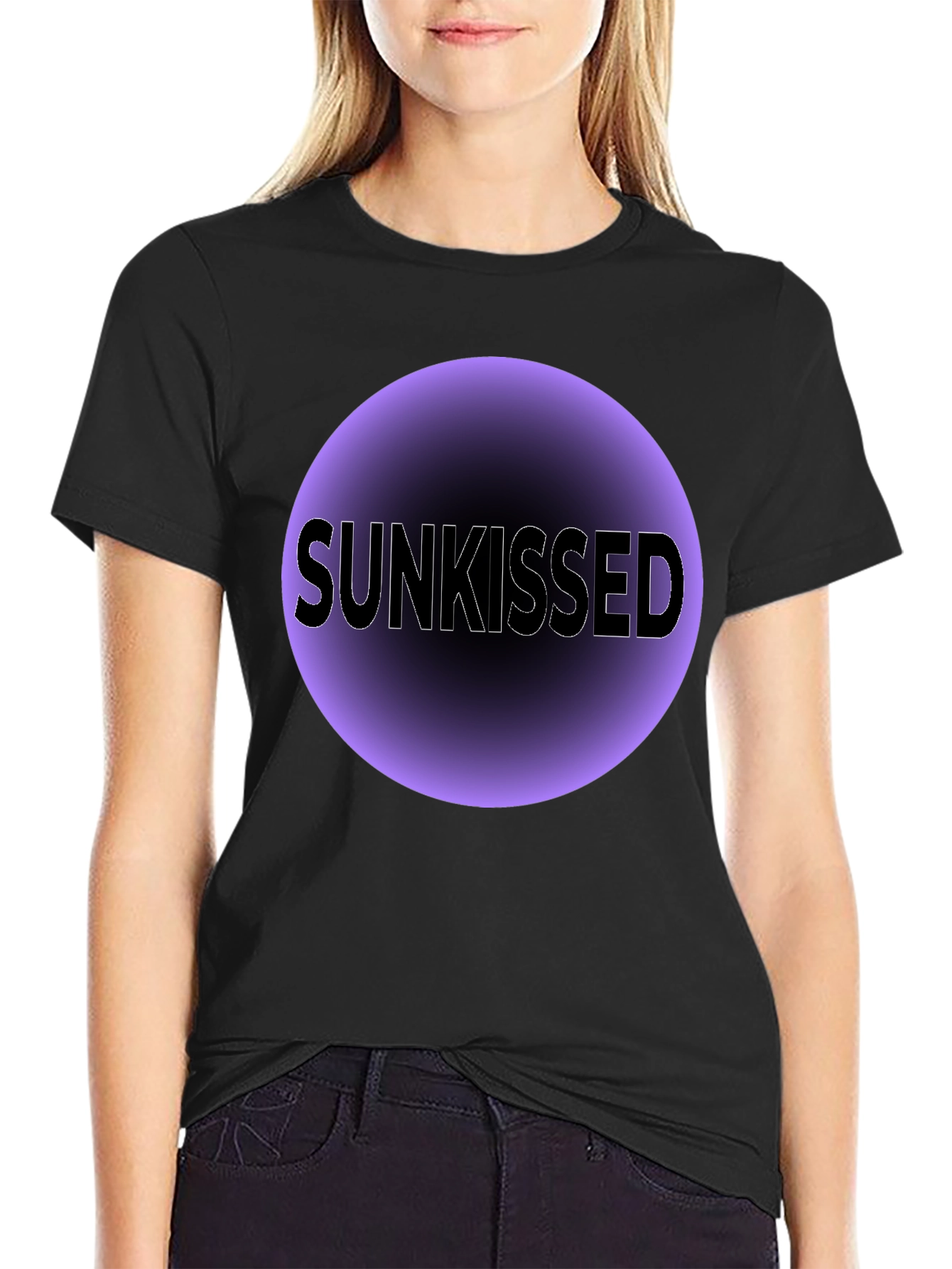 Sunkissed Graphic Tee - Soft Black Cotton Blend