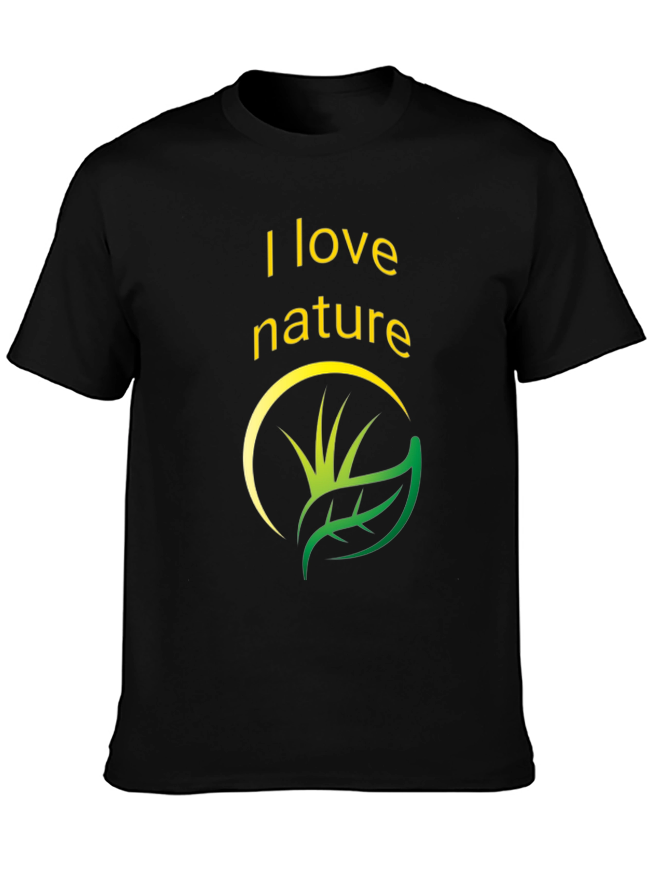 I Love Nature Black Graphic T-Shirt