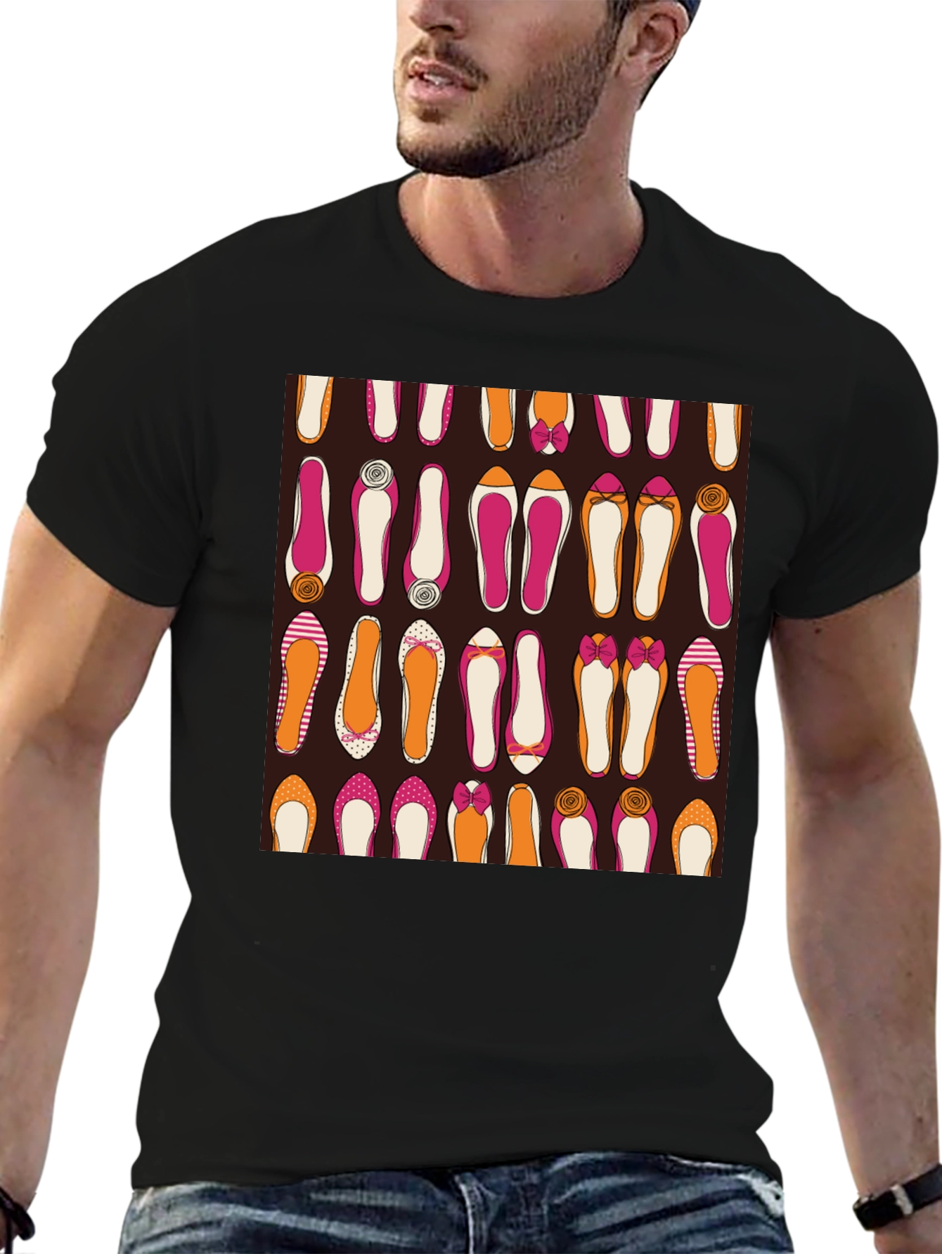Stylish Shoes Pattern Graphic Tee
