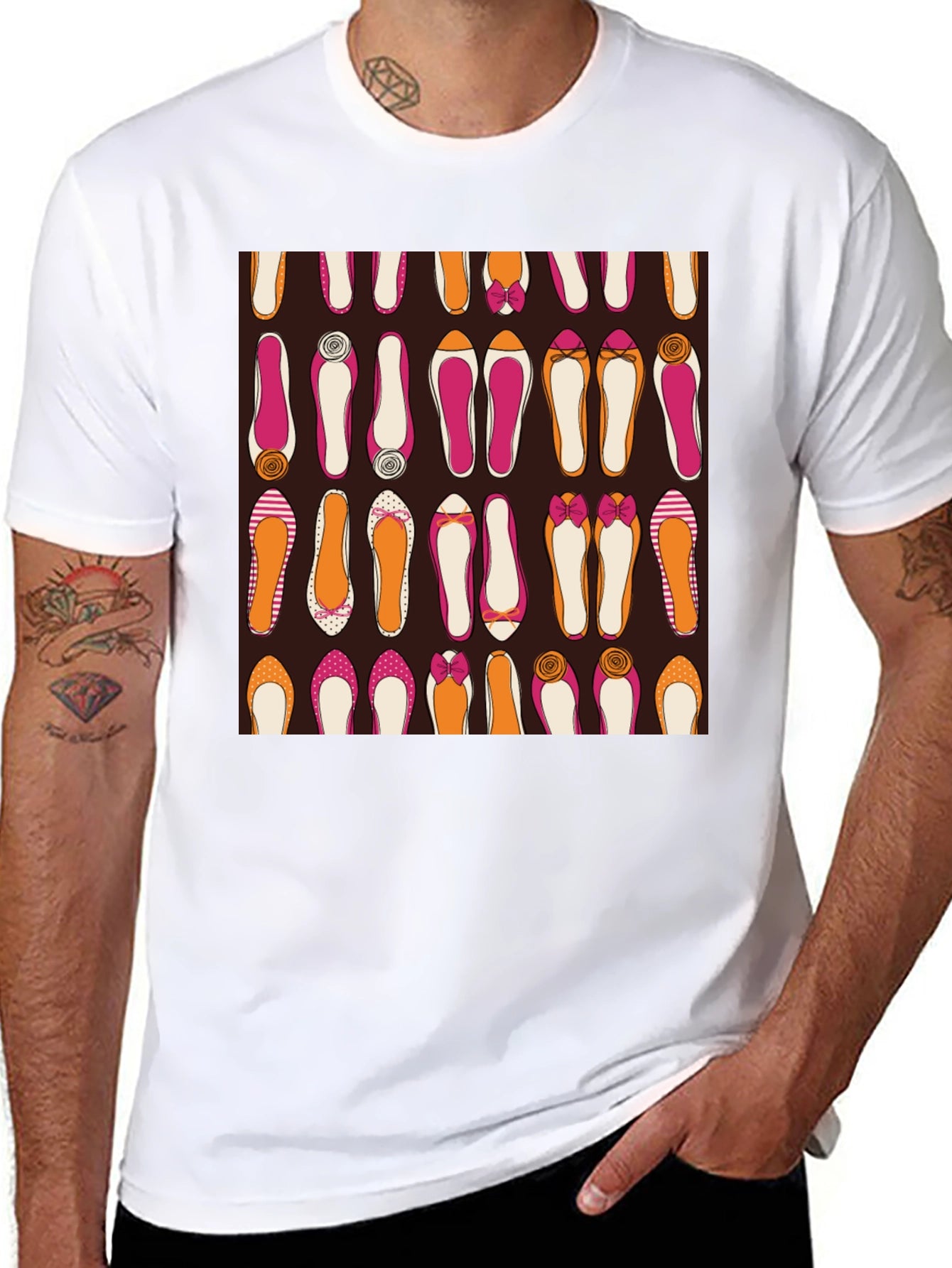 Stylish Shoes Pattern Graphic Tee