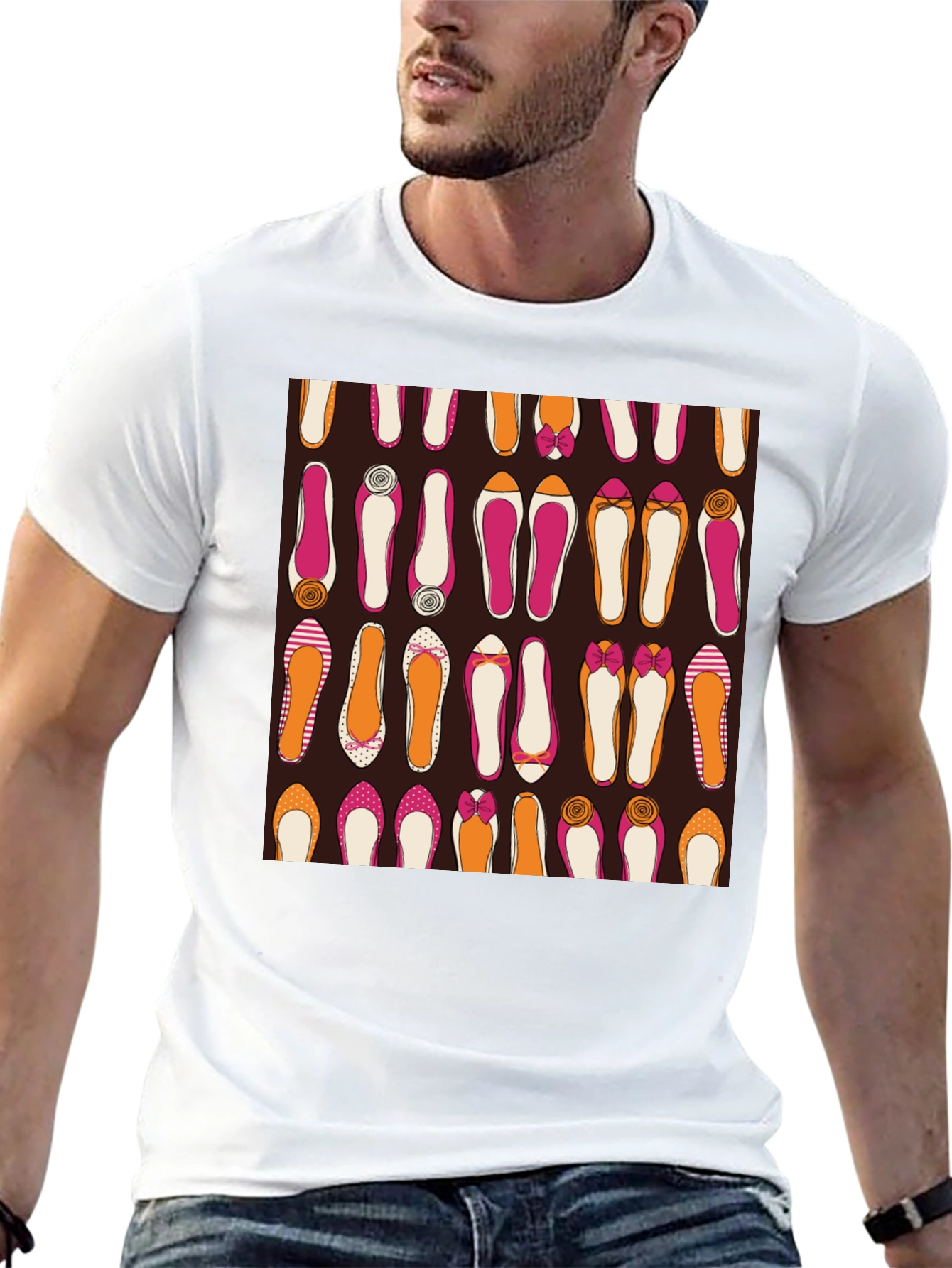 Stylish Shoes Pattern Graphic Tee