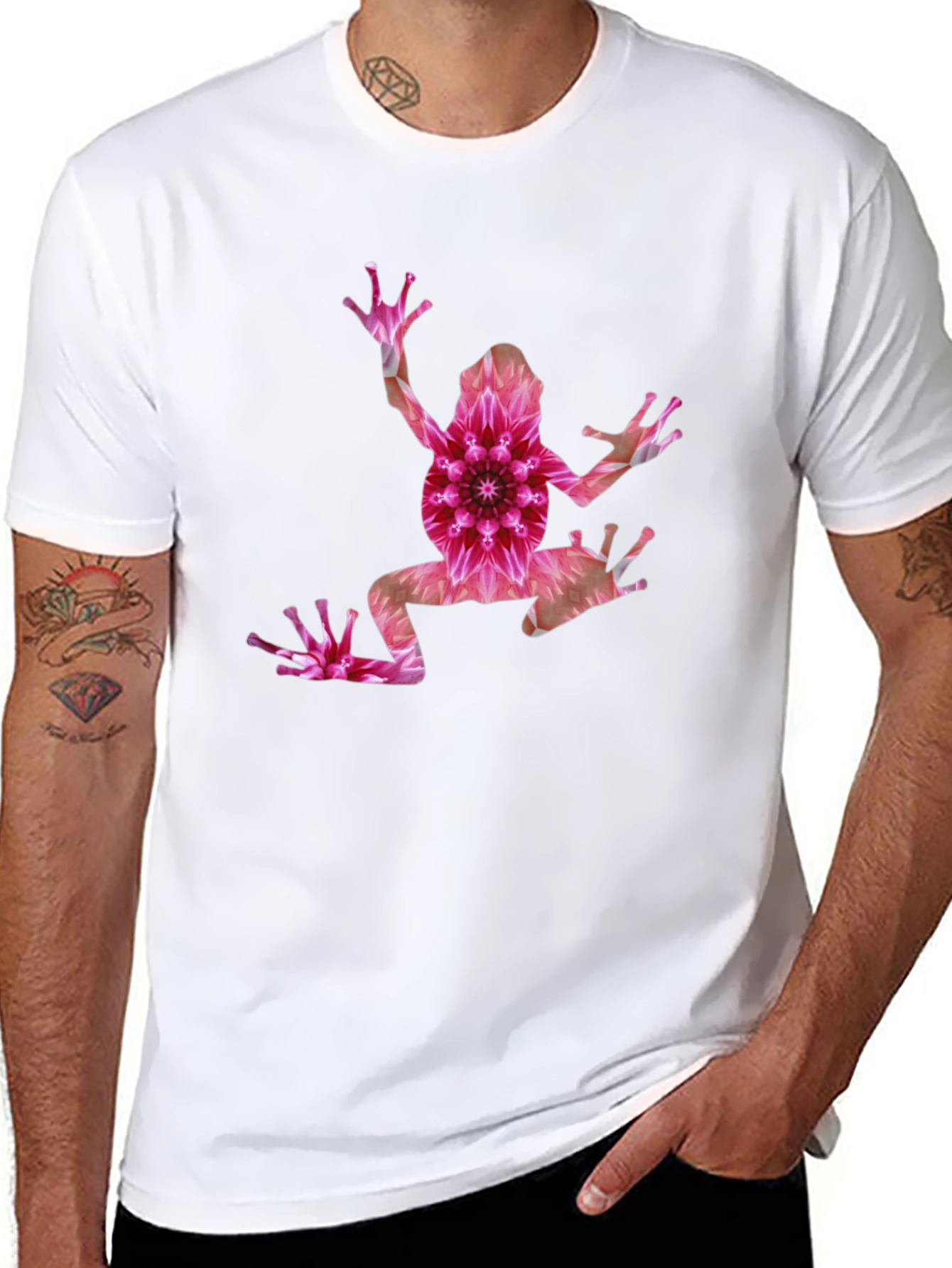 Floral Frog Graphic T-Shirt - Modern Style