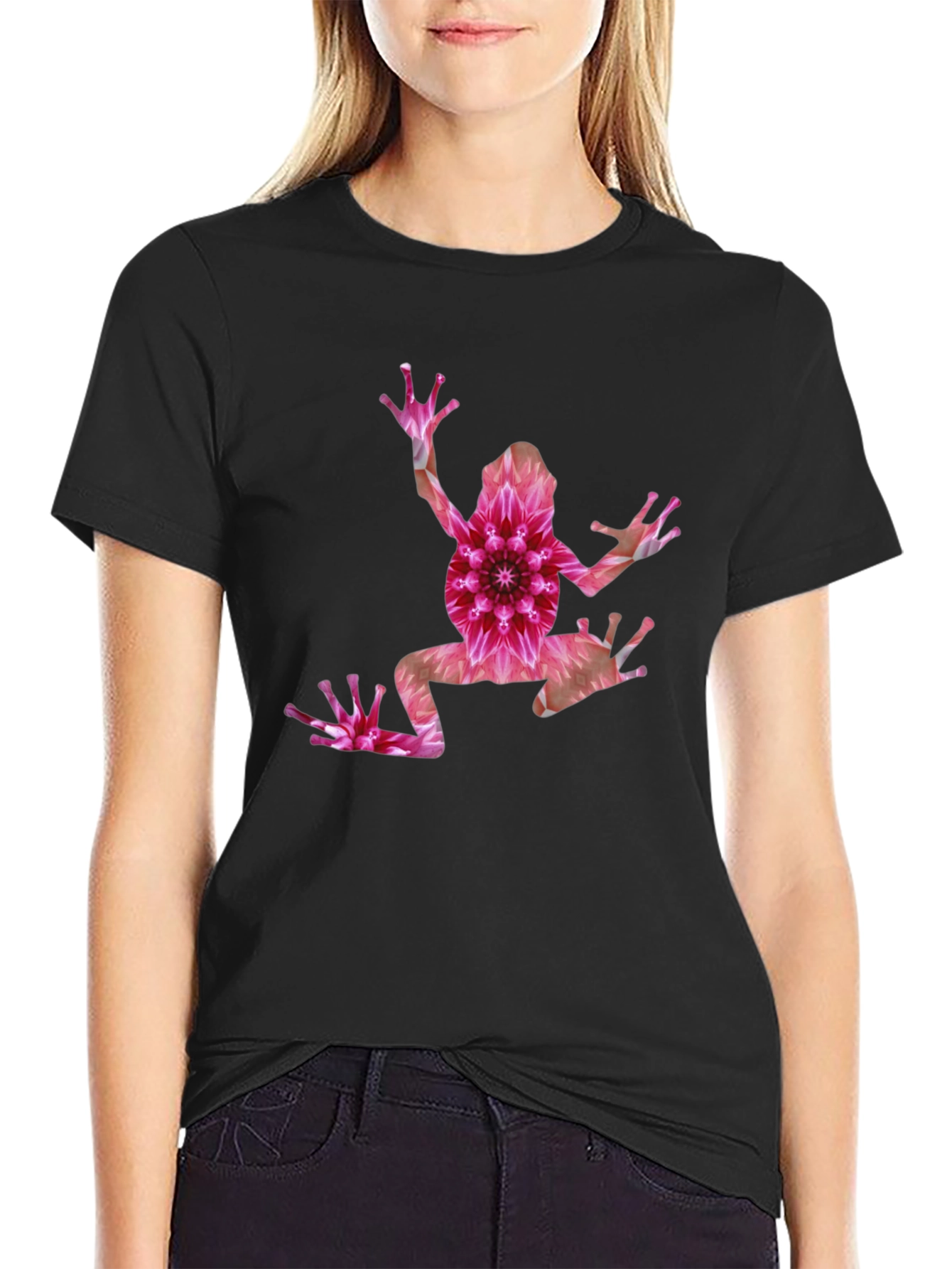 Floral Frog Graphic T-Shirt - Modern Style