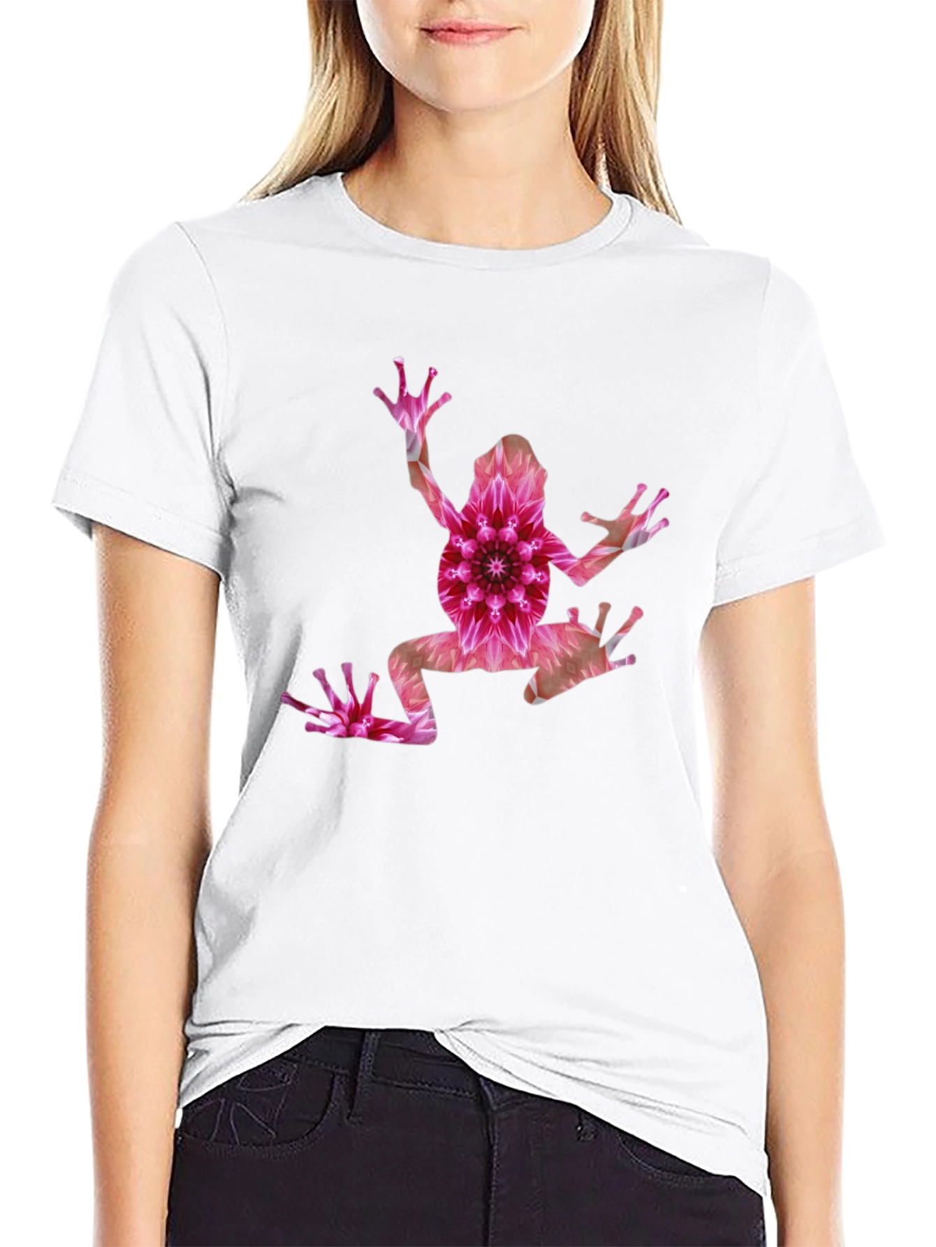 Floral Frog Graphic T-Shirt - Modern Style