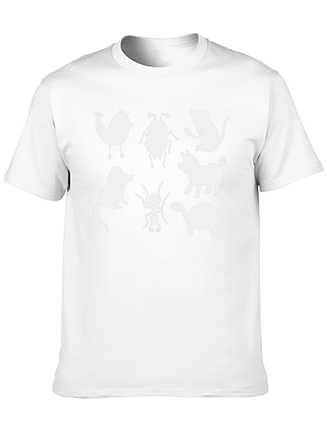 Animal Silhouette Graphic Tee - Quirky Black T-Shirt