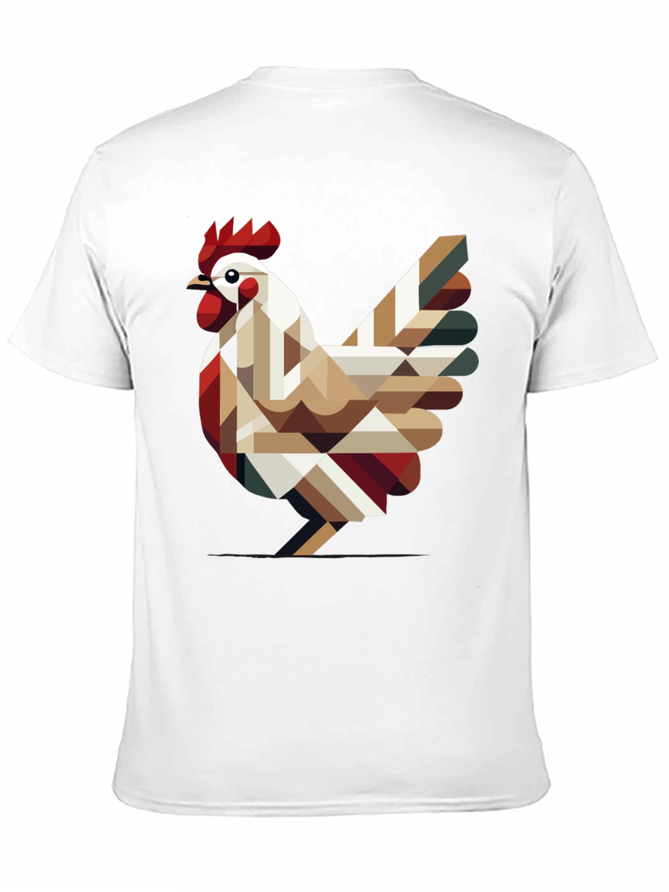 Geometric Chicken Graphic Tee - Modern Farm Style
