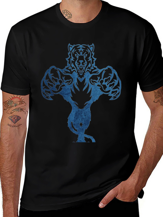 Tiger Graphic Black T-Shirt for Men