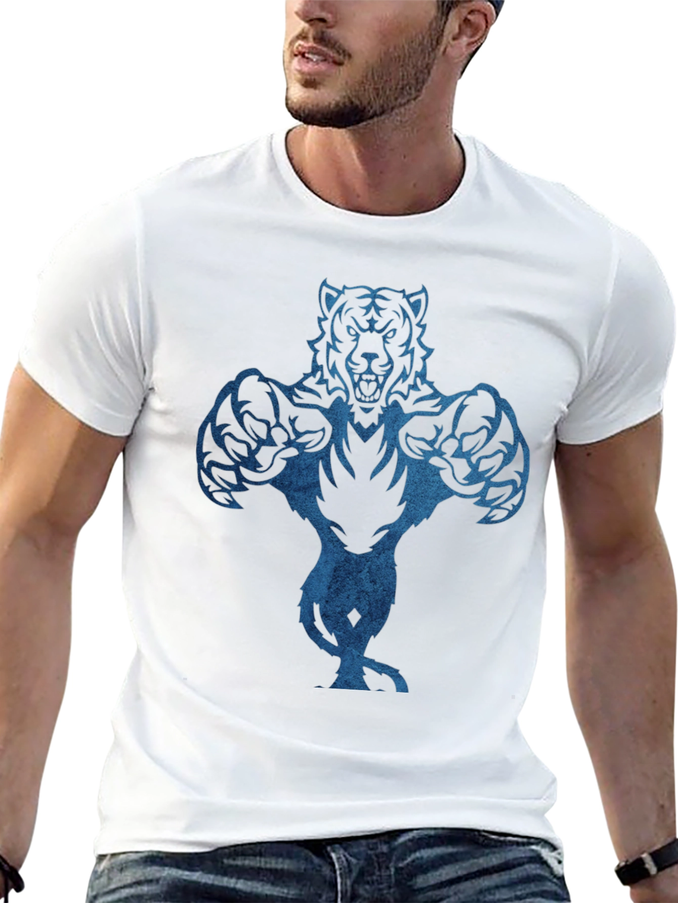 Tiger Graphic Black T-Shirt for Men