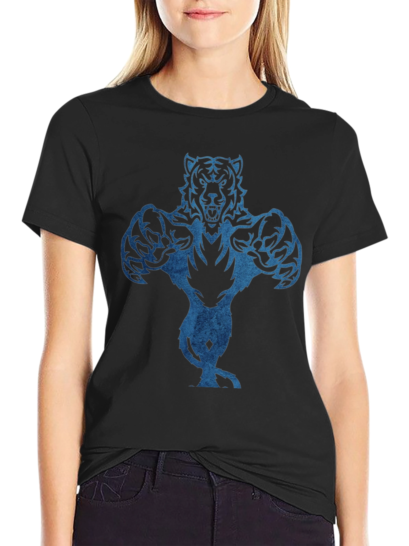 Tiger Graphic Black T-Shirt for Men