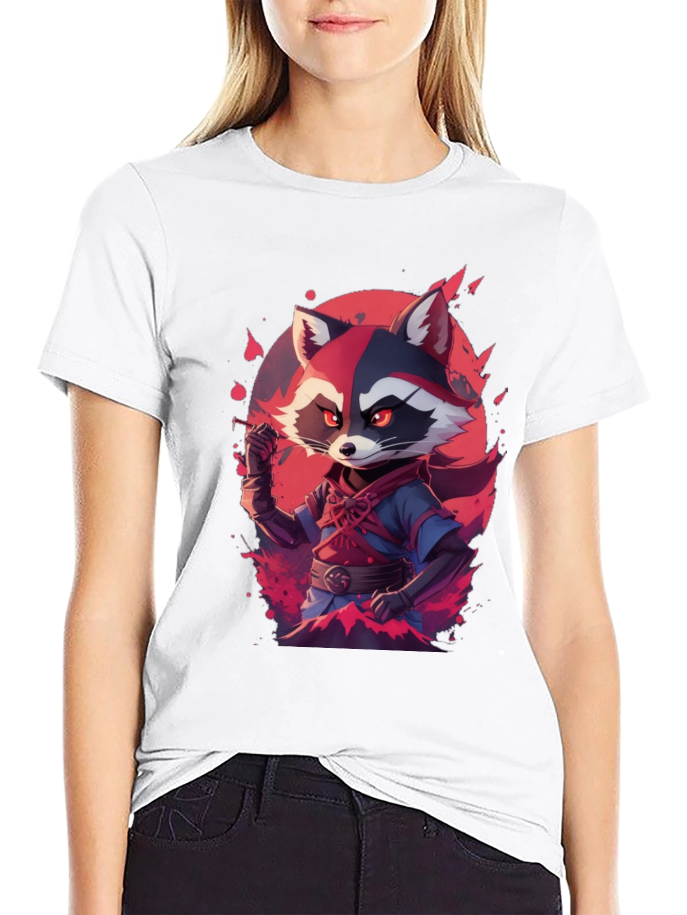 Raccoon Warrior Black Tee