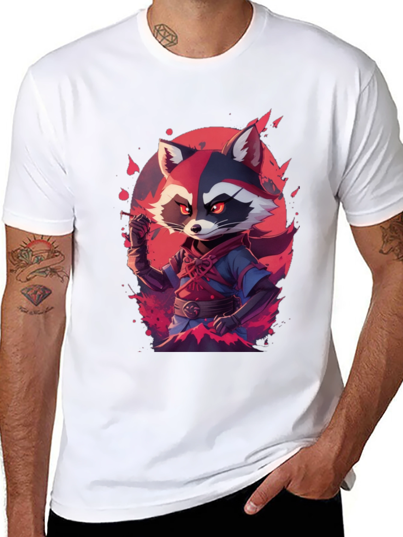 Raccoon Warrior Black Tee