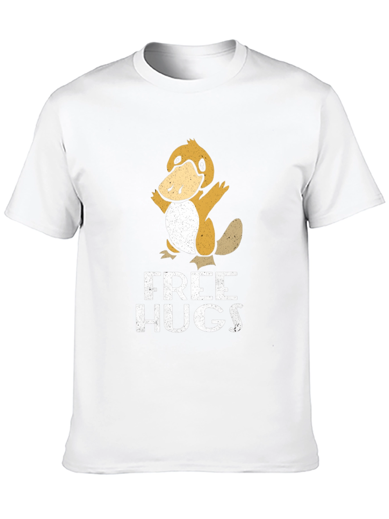 Funny Duck Free Hugs Black T-Shirt