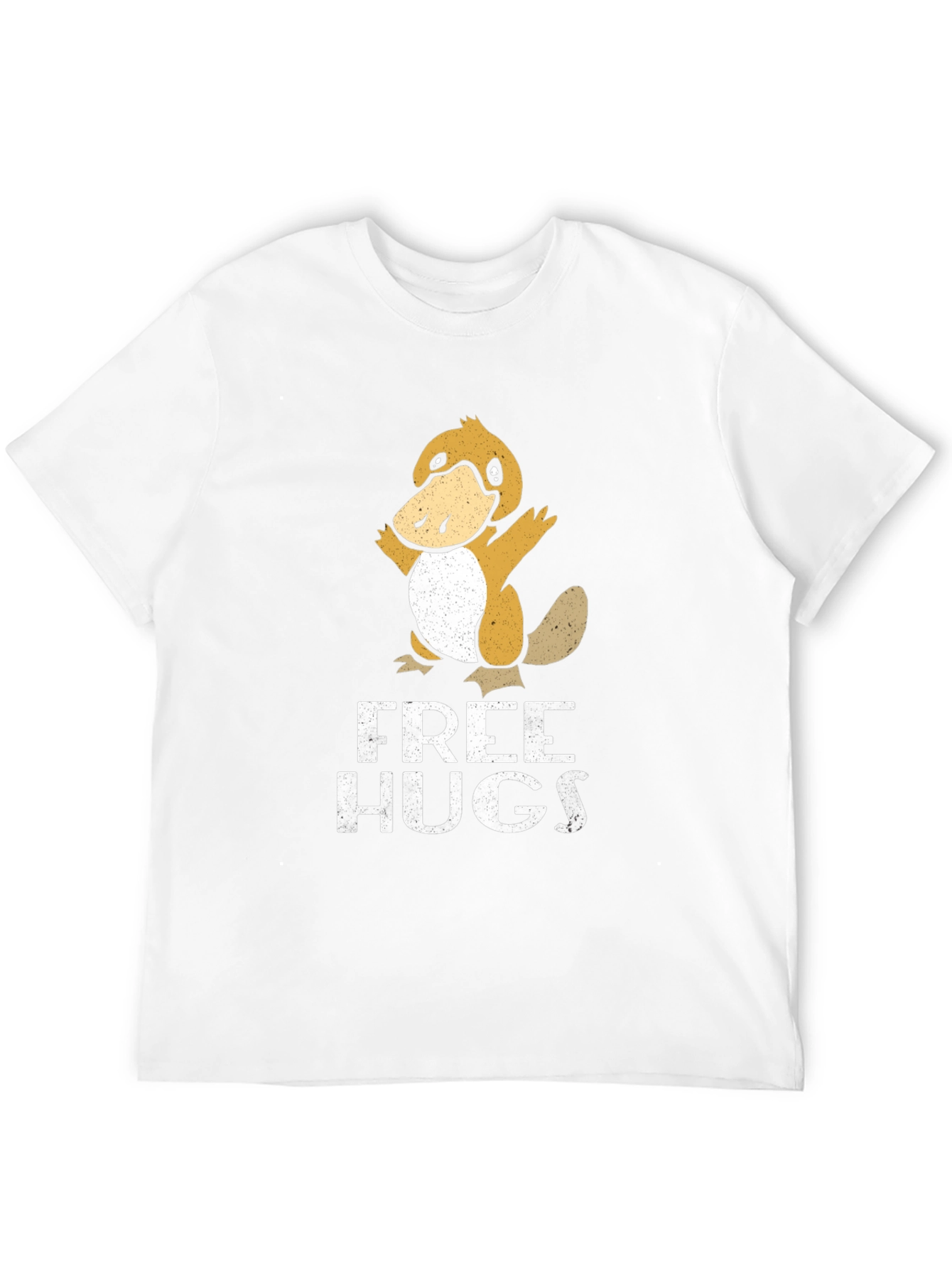 Funny Duck Free Hugs Black T-Shirt