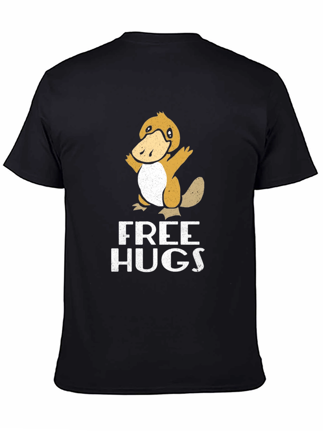 Funny Duck Free Hugs Black T-Shirt