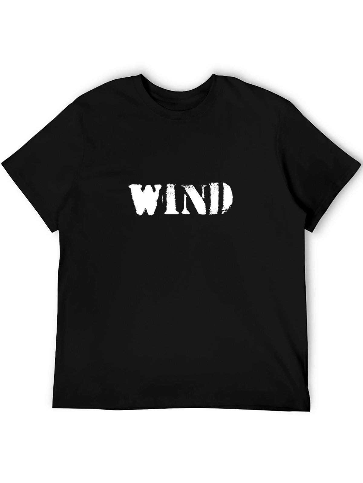 Distressed WIND Graphic Black T-Shirt