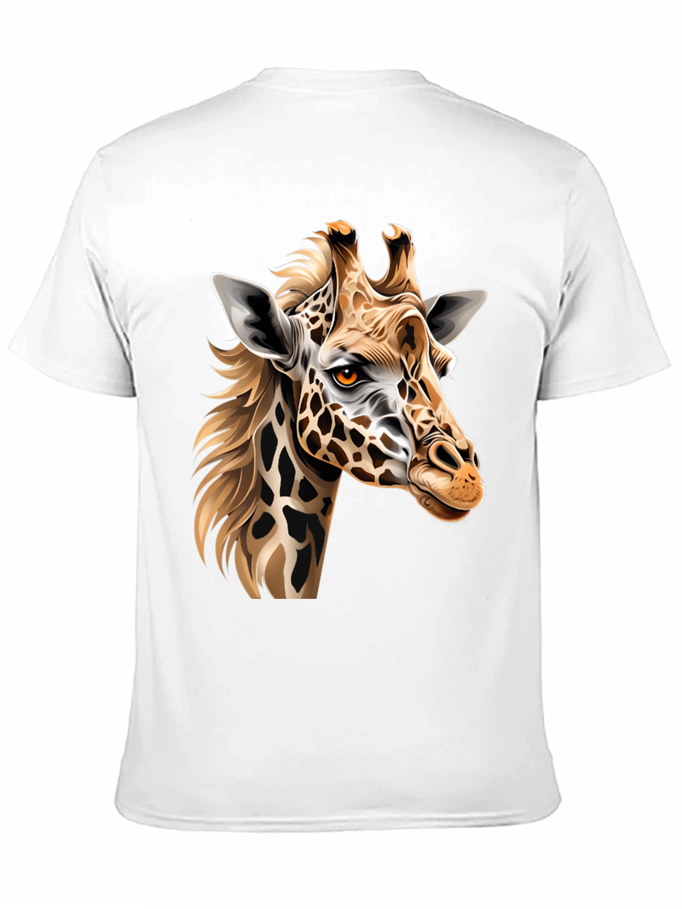 Giraffe Graphic Print Mens Black T-Shirt