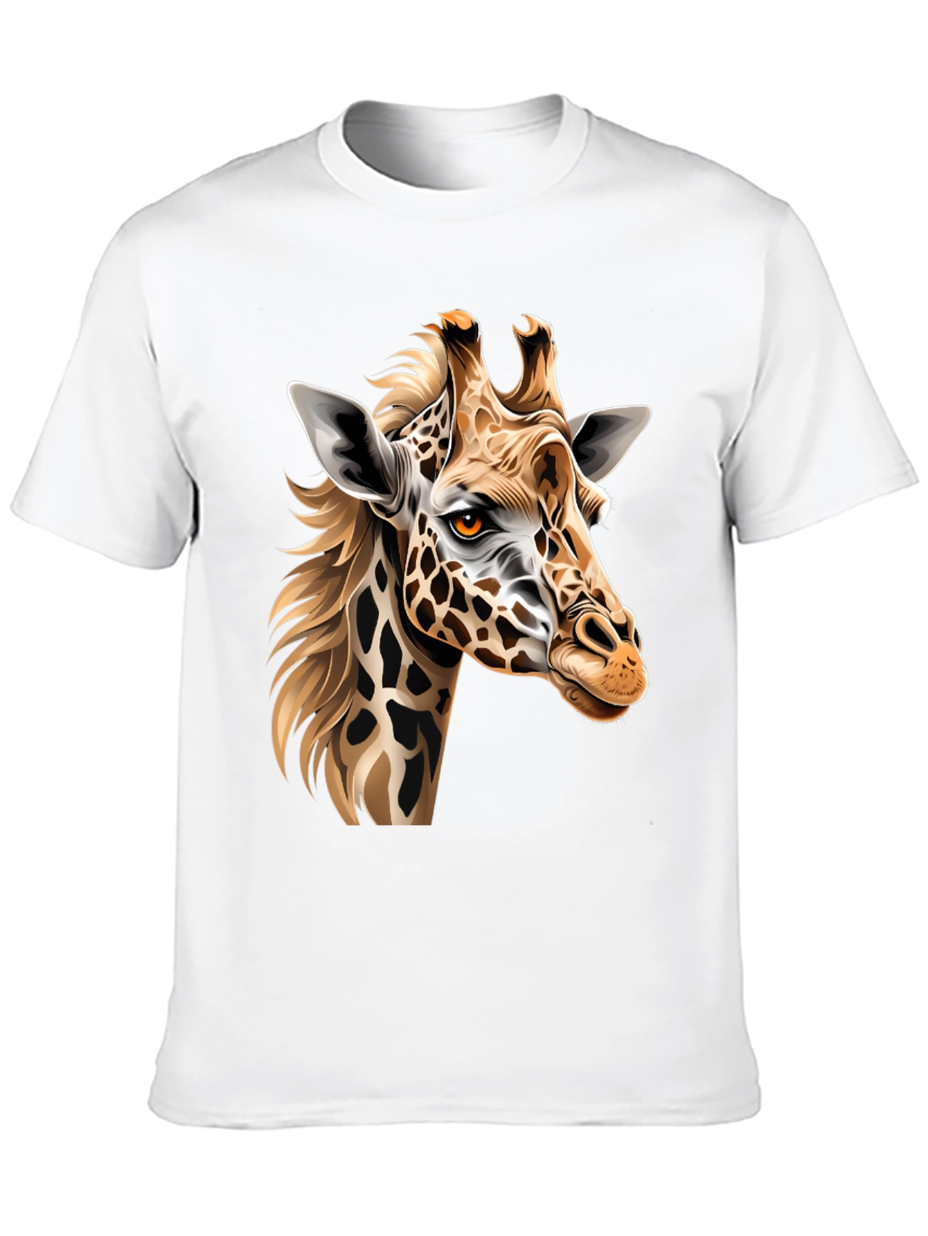 Giraffe Graphic Print Mens Black T-Shirt