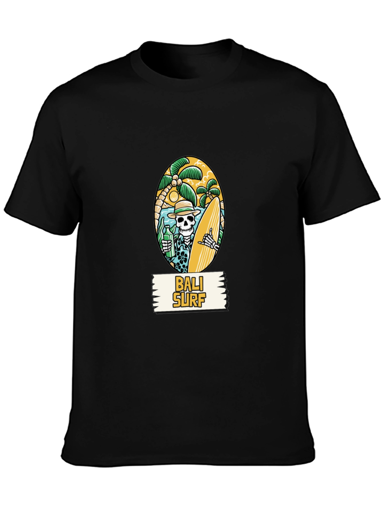 Bali Surf Skeleton Graphic T-Shirt