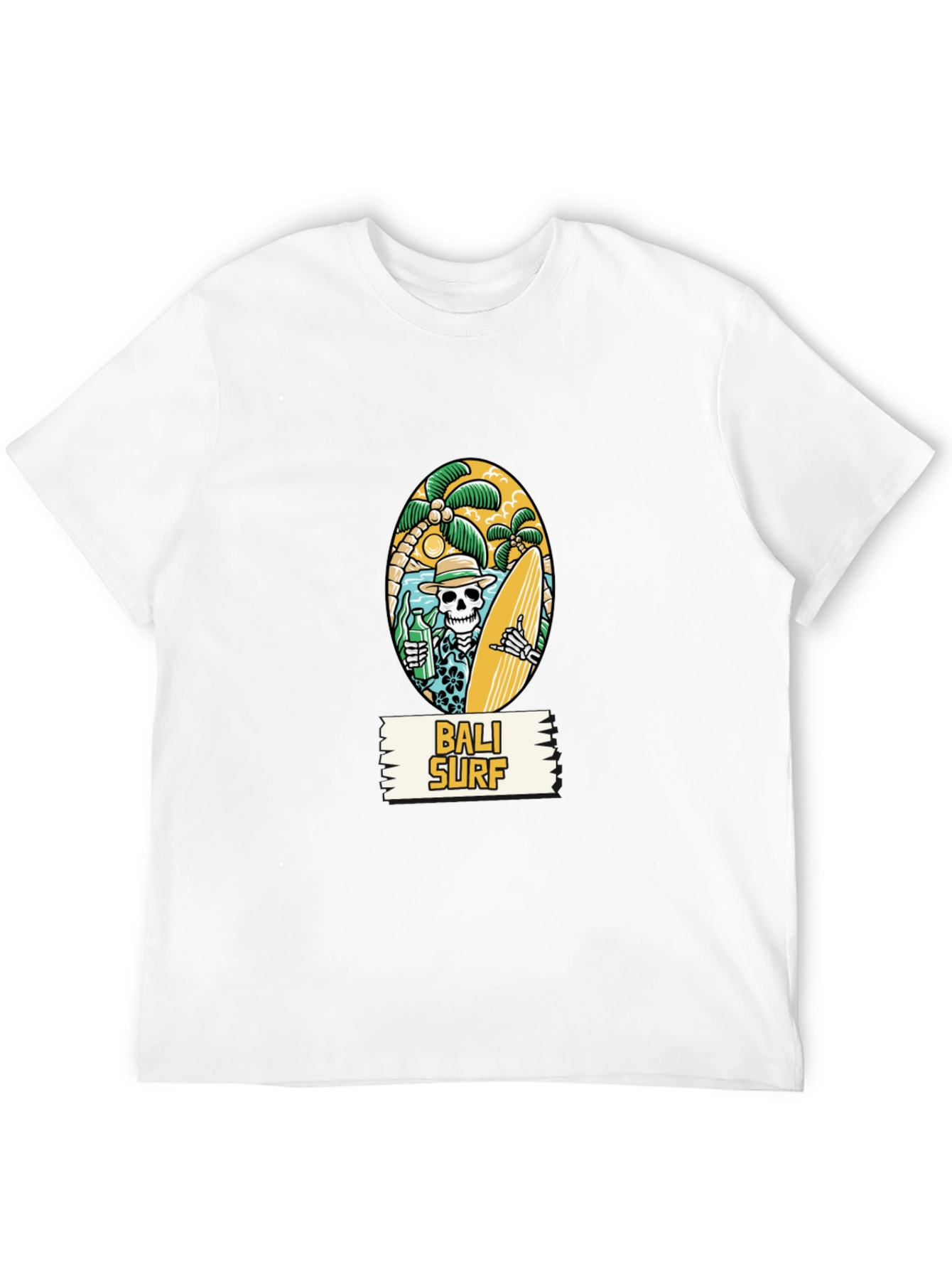 Bali Surf Skeleton Graphic T-Shirt