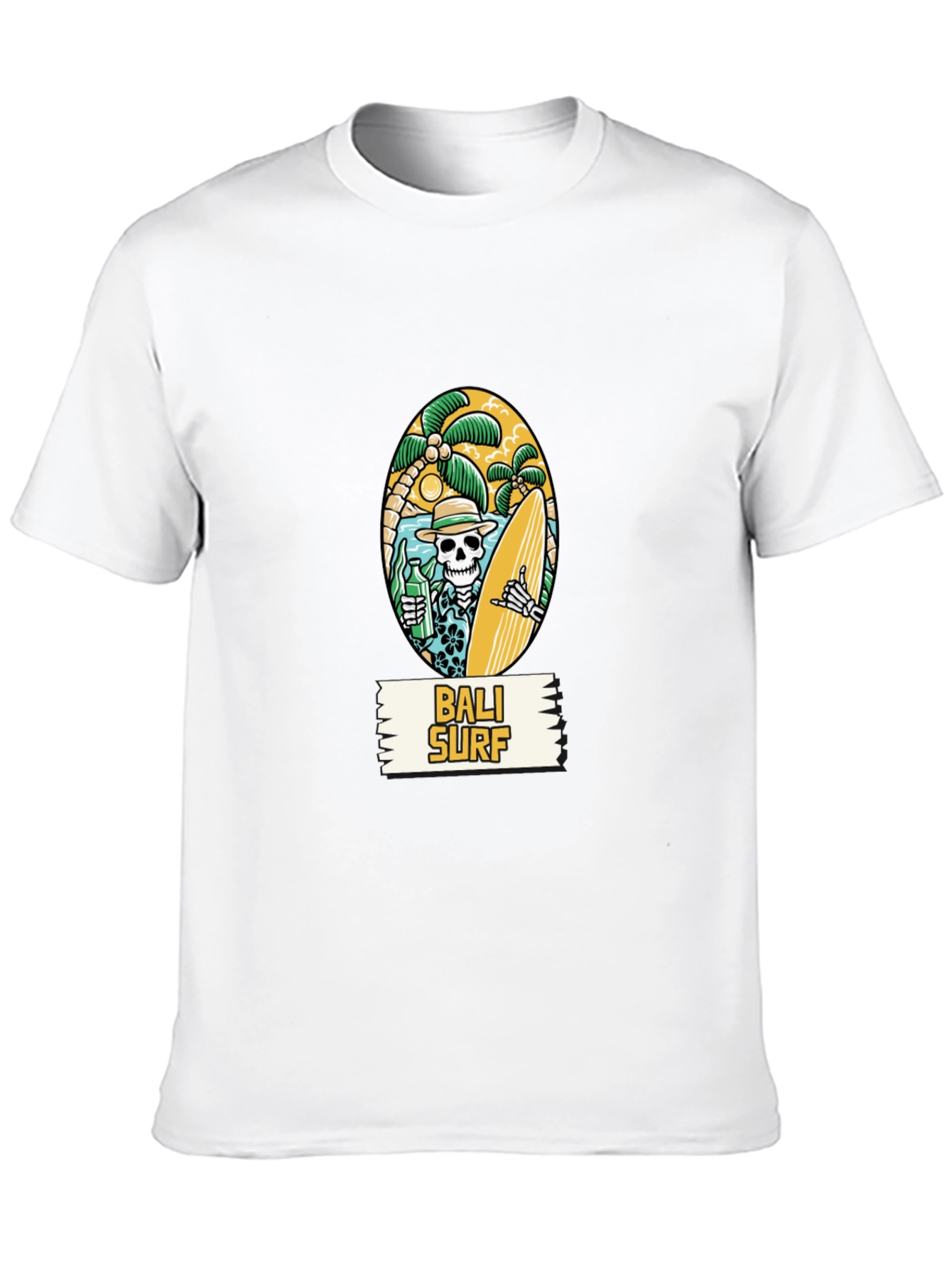 Bali Surf Skeleton Graphic T-Shirt