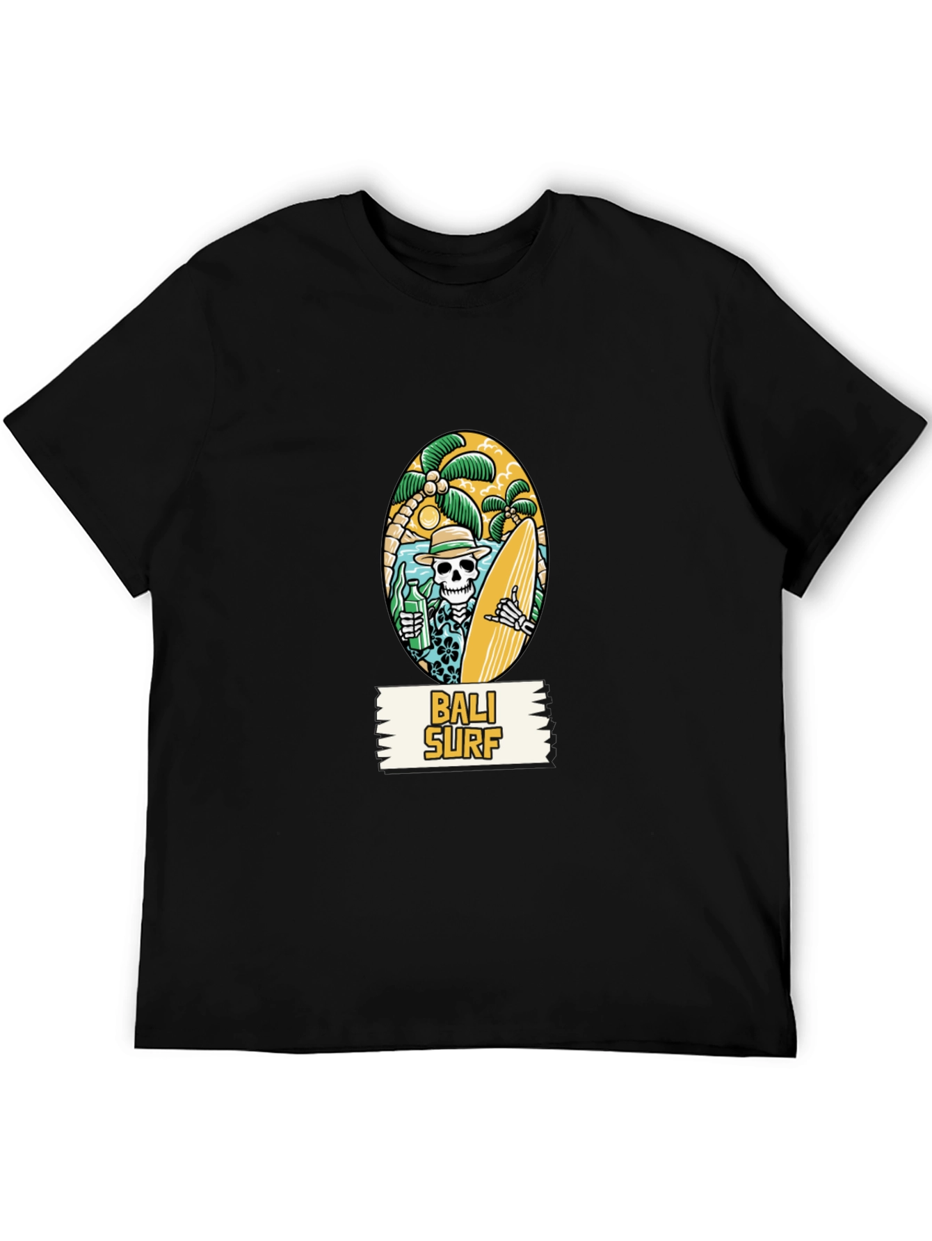 Bali Surf Skeleton Graphic T-Shirt