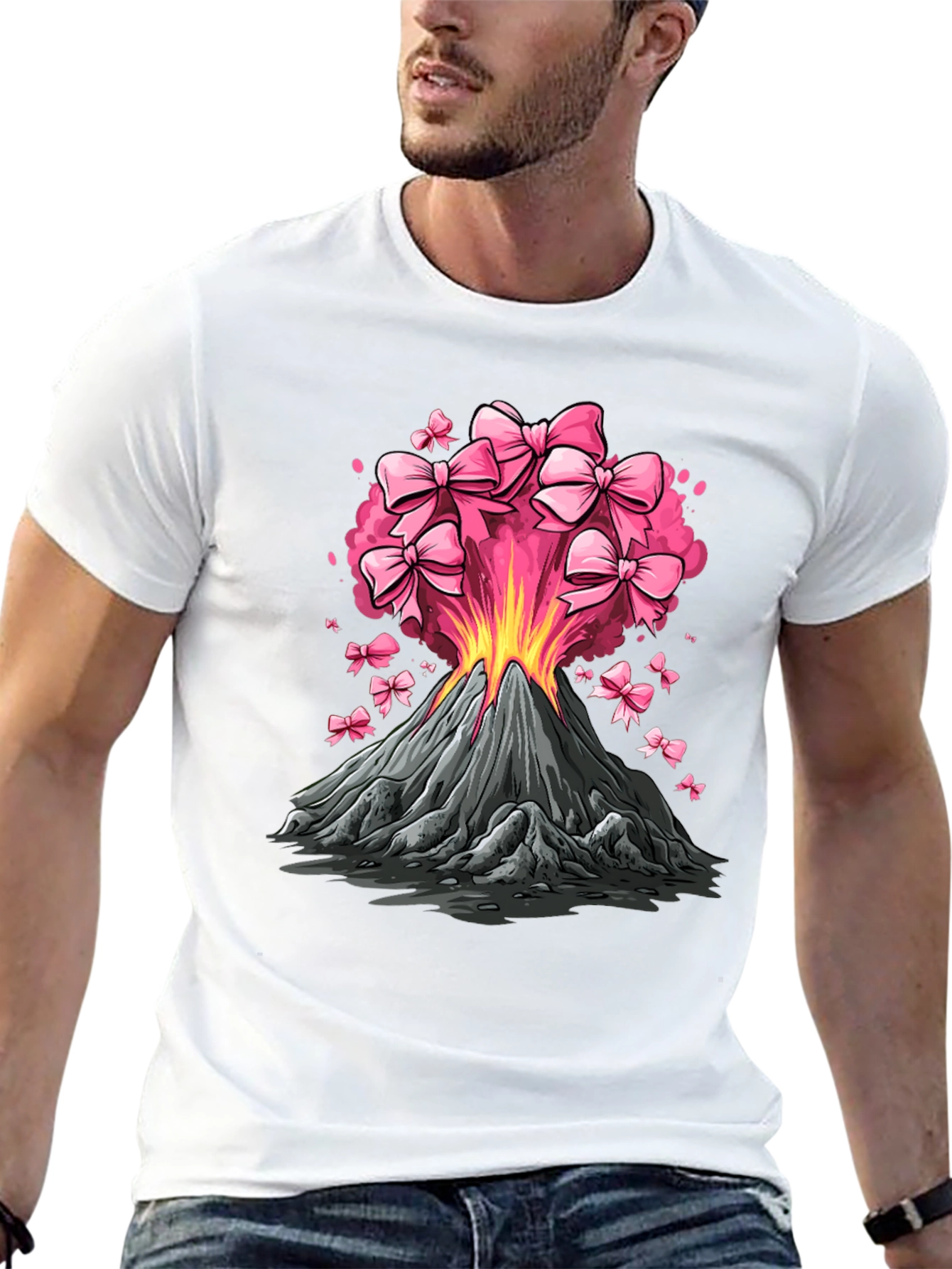 Volcano Pink Bow Eruption Graphic Tee
