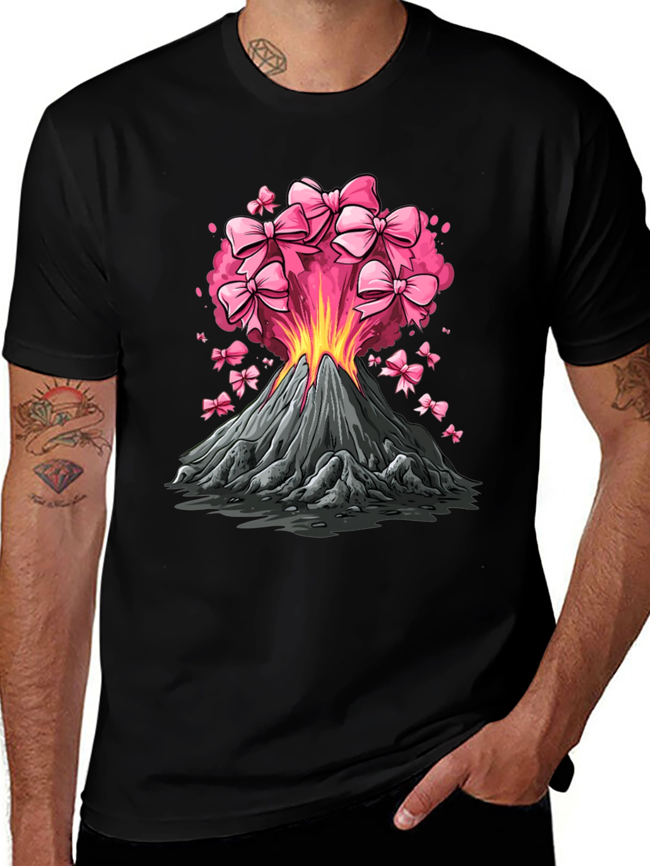 Volcano Pink Bow Eruption Graphic Tee